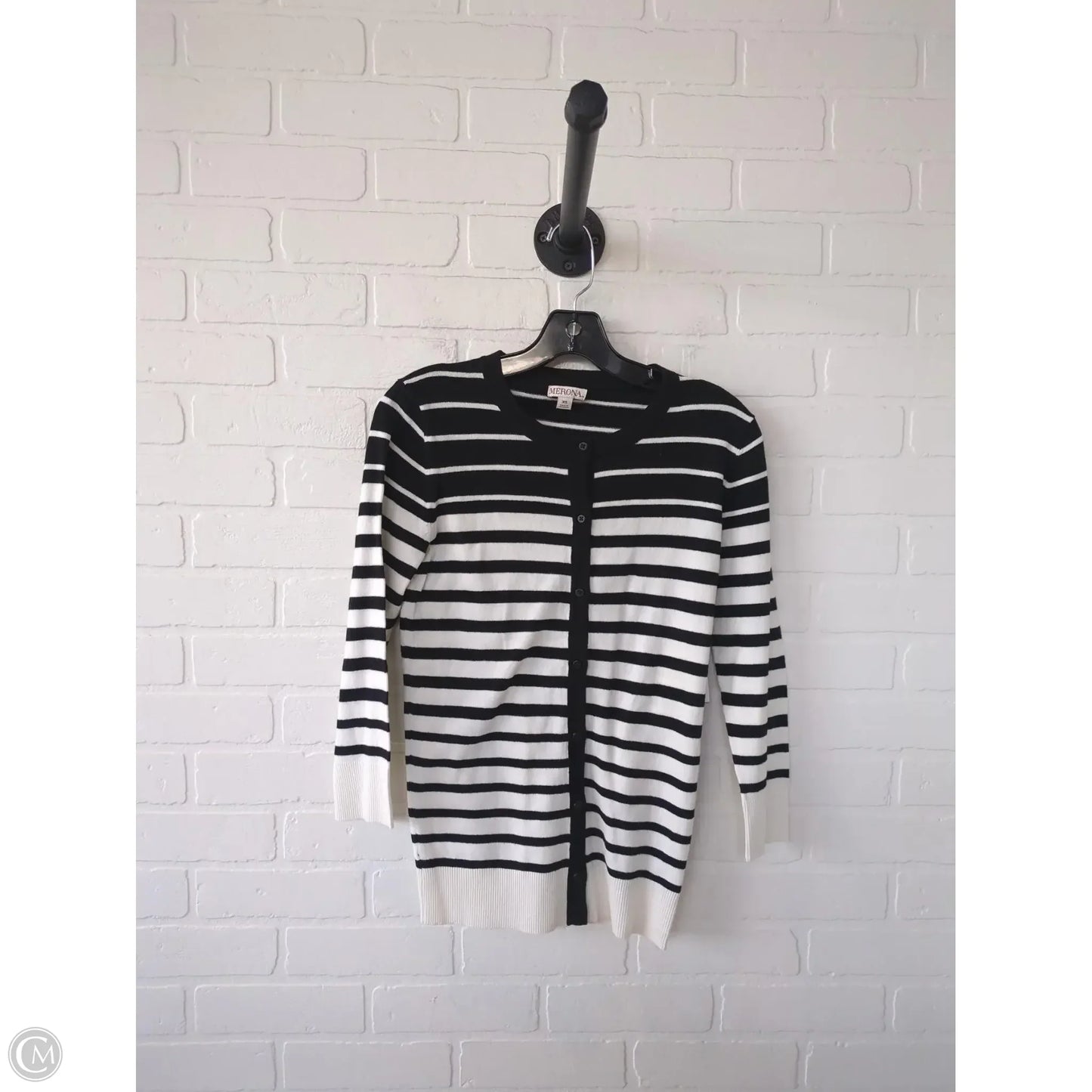 Sweater Cardigan By Merona In Black & White, Size: Xs