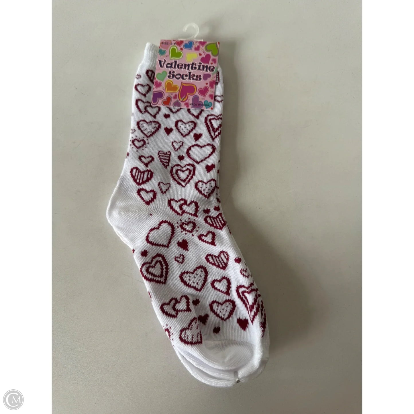Socks By Clothes Mentor In Pink & White, Size: 0