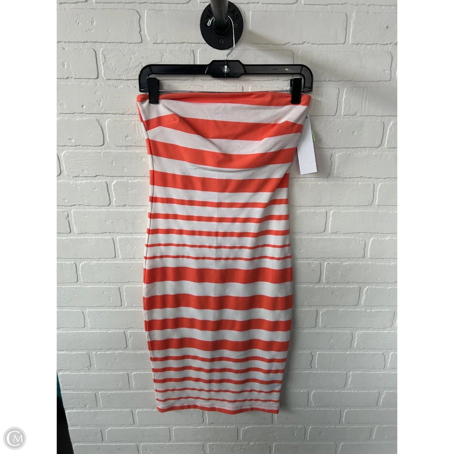 Dress Casual Midi By Bebe In Orange & White, Size: S