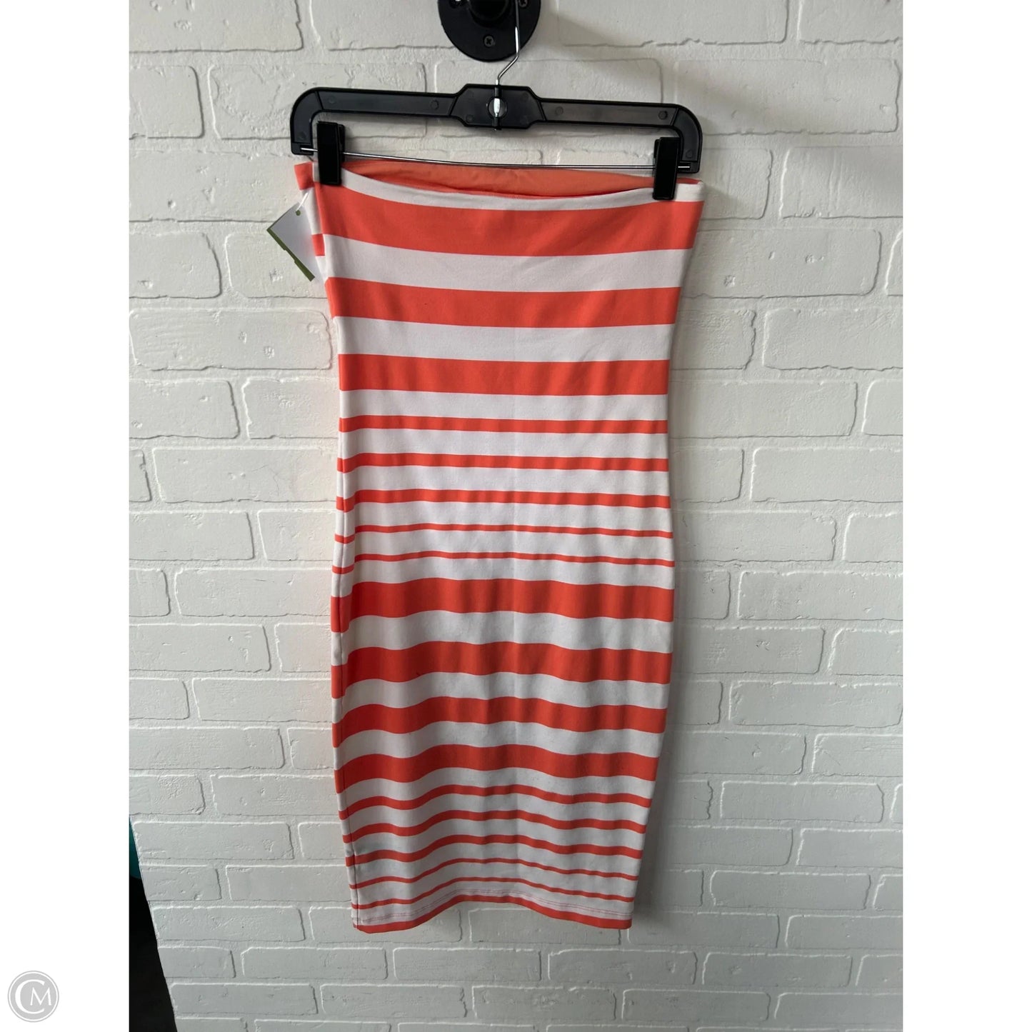 Dress Casual Midi By Bebe In Orange & White, Size: S