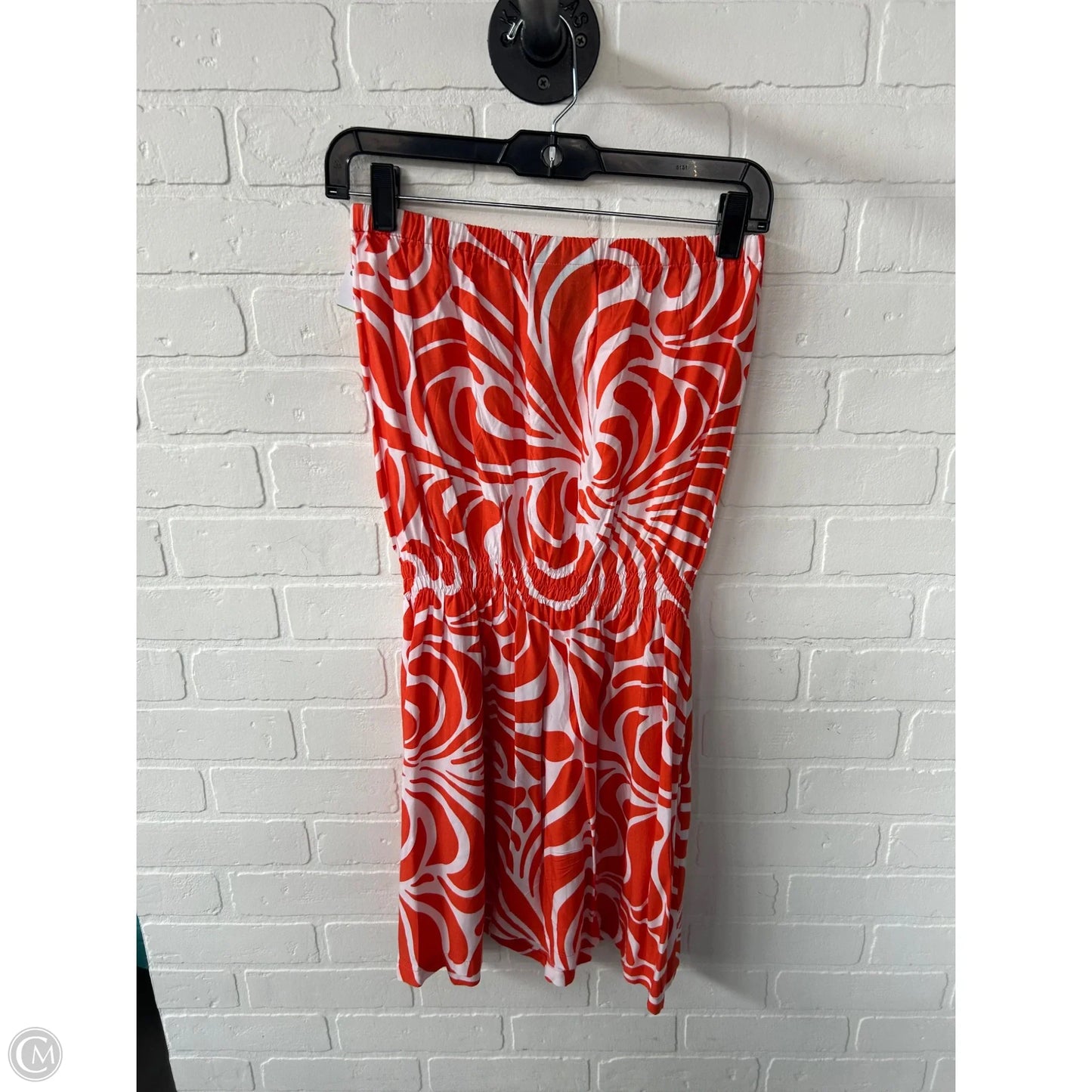 Dress Casual Short By Clothes Mentor In Orange & White, Size: S