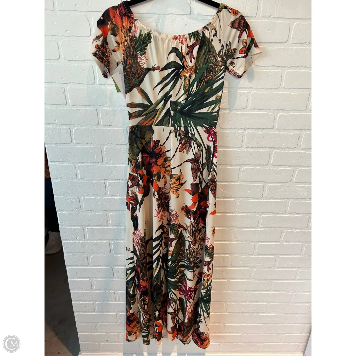 Dress Casual Maxi By Venus In Cream & Green, Size: Xs
