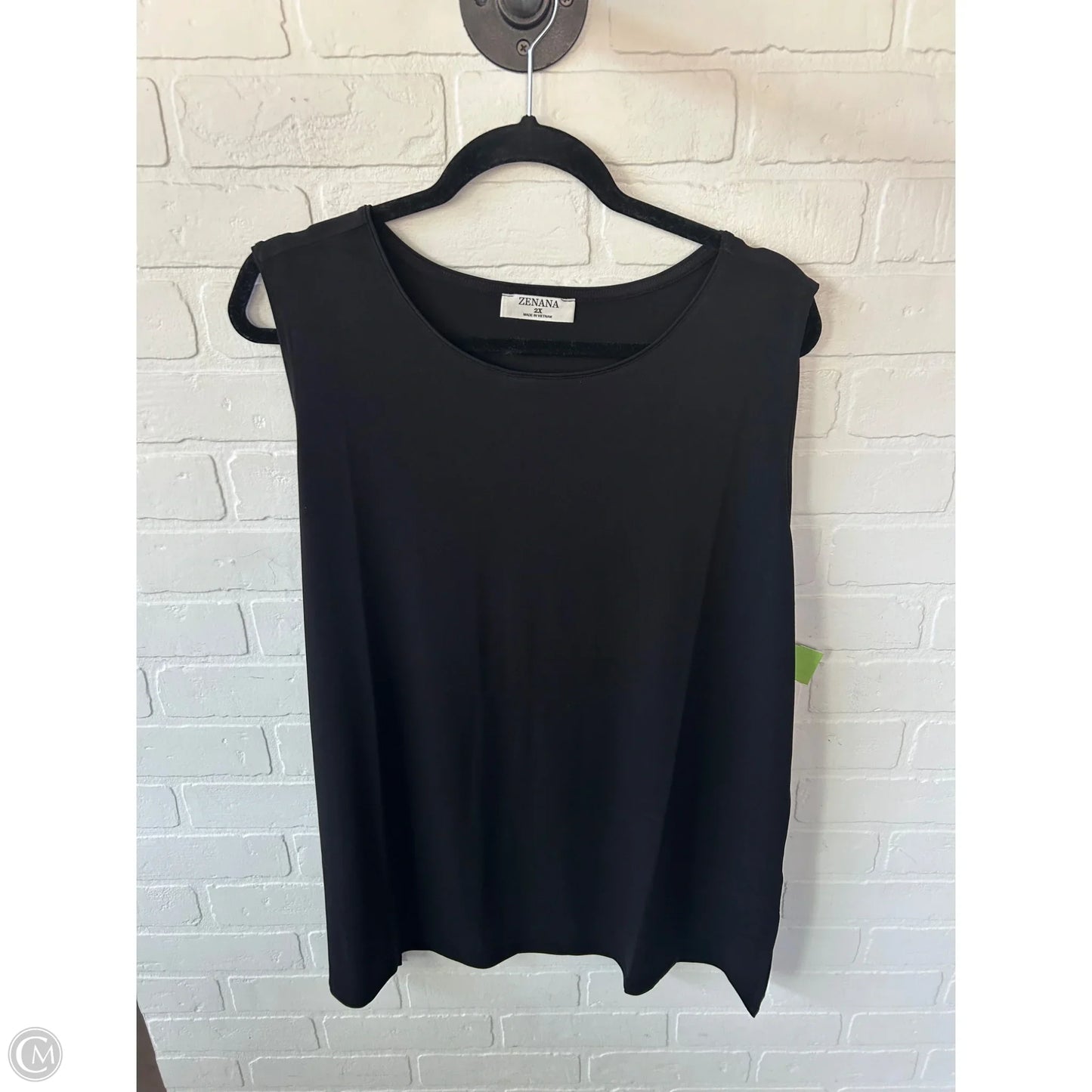 Top Sleeveless By Zenana Outfitters In Black, Size: 2x