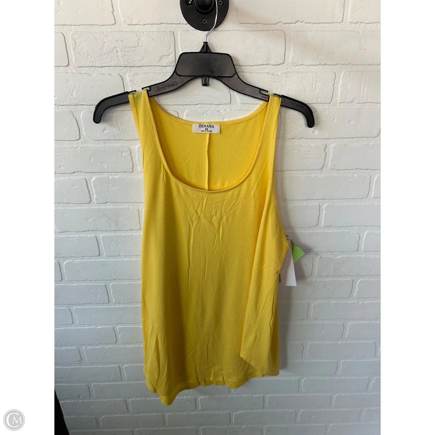 Top Sleeveless Basic By Zenana Outfitters In Yellow, Size: 2x