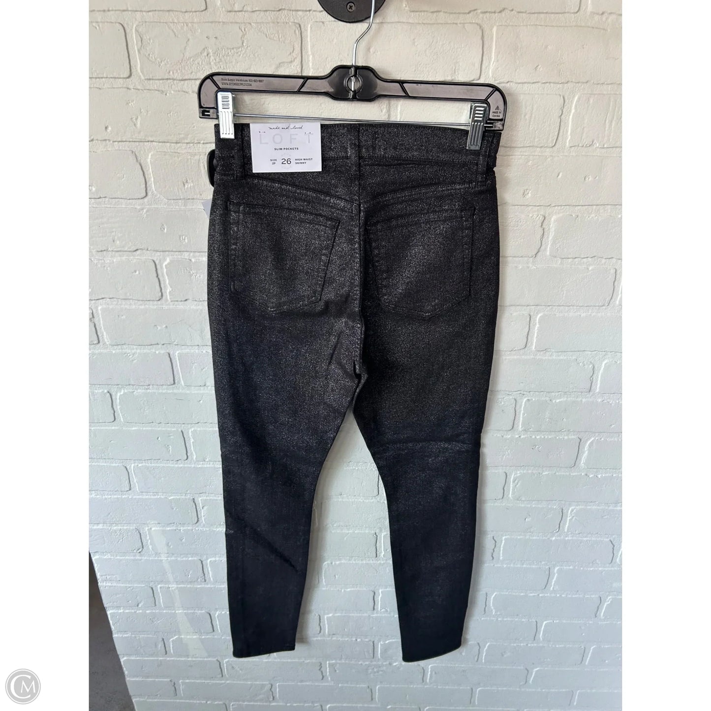 Jeans Skinny By Loft In Black & Silver, Size: 2p