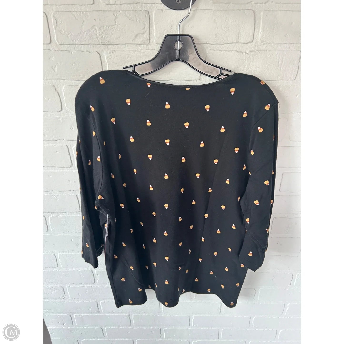 Top Short Sleeve By Cj Banks In Black & Yellow, Size: 1x