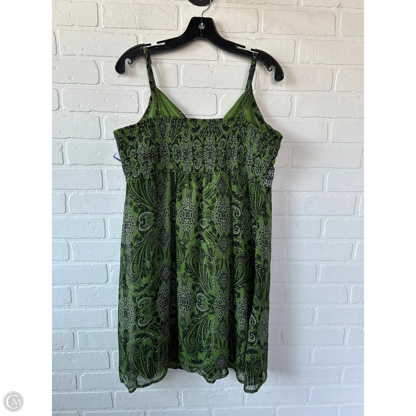 Dress Casual Midi By Apt 9 In Black & Green, Size: Xl