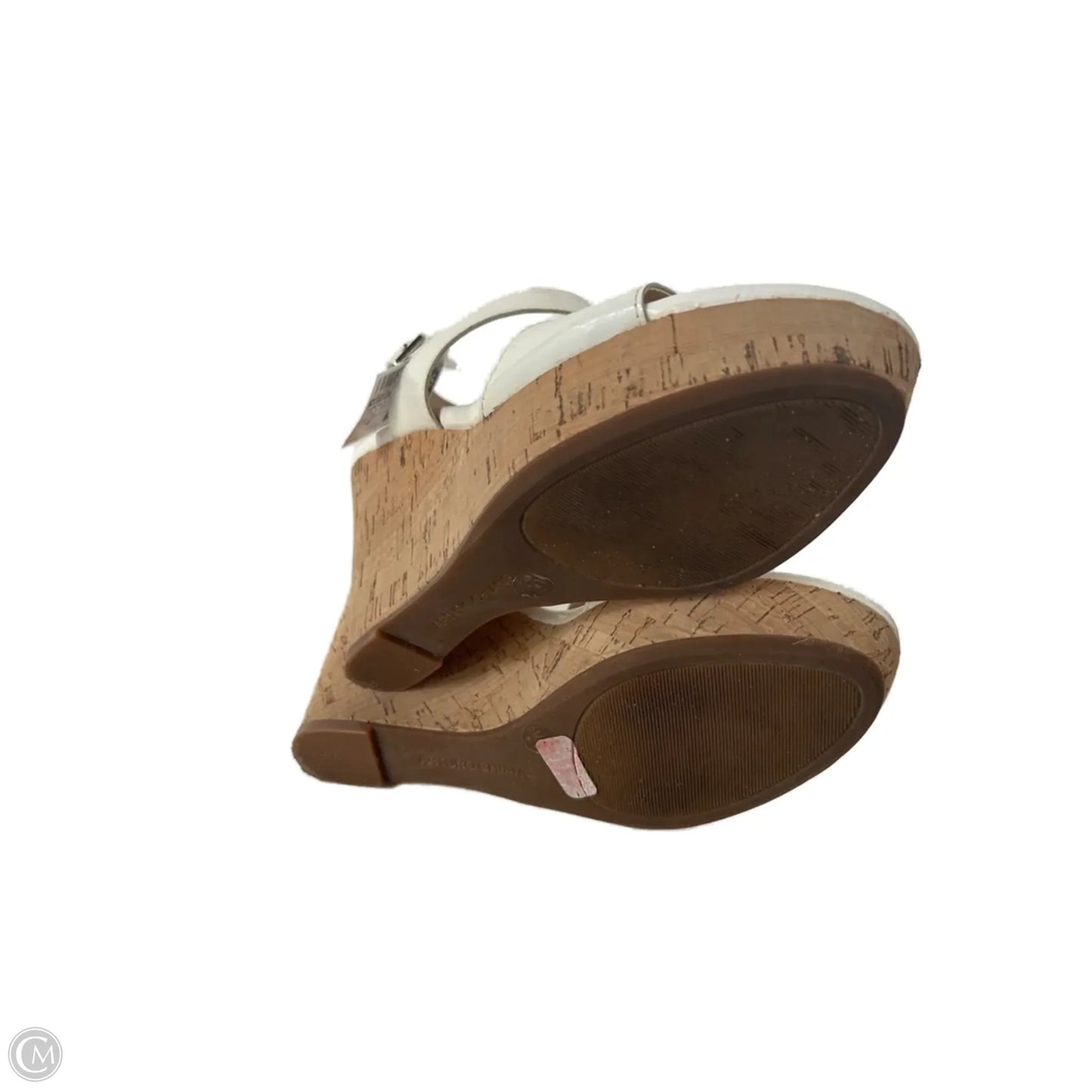 Sandals Heels Wedge By Arturo Chiang In Tan & White, Size: 6