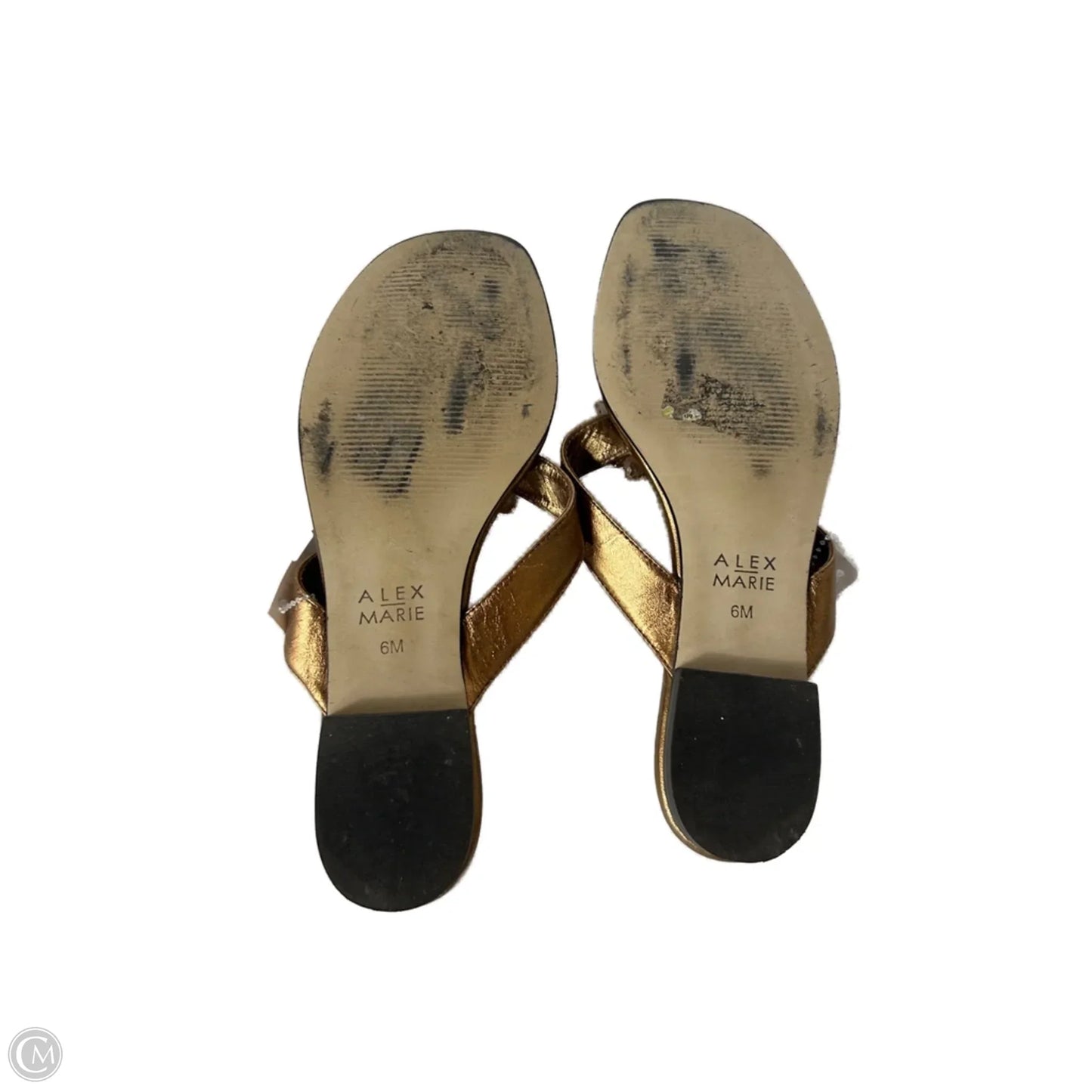 Sandals Flip Flops By Alex Marie In Gold, Size: 6