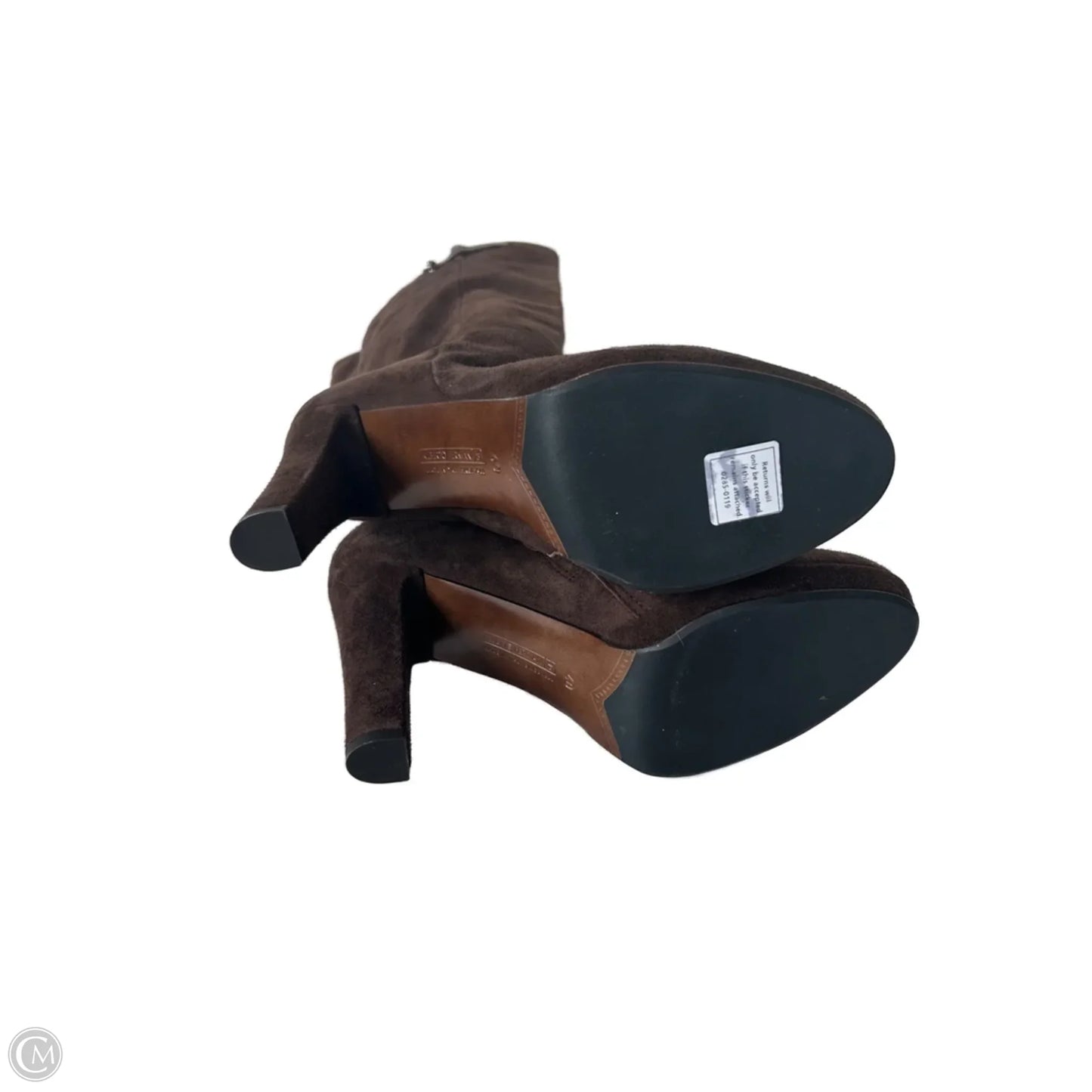 Boots Knee Heels By Cmc In Brown, Size: 10