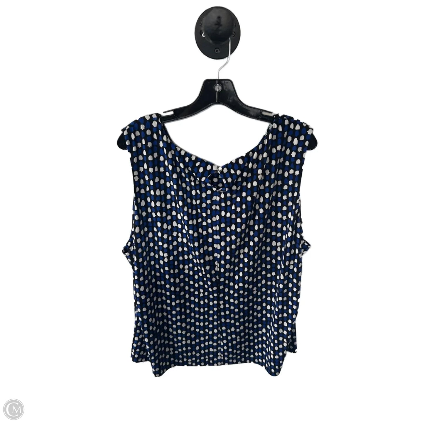 Top Sleeveless By Calvin Klein In Black & Blue, Size: 3x