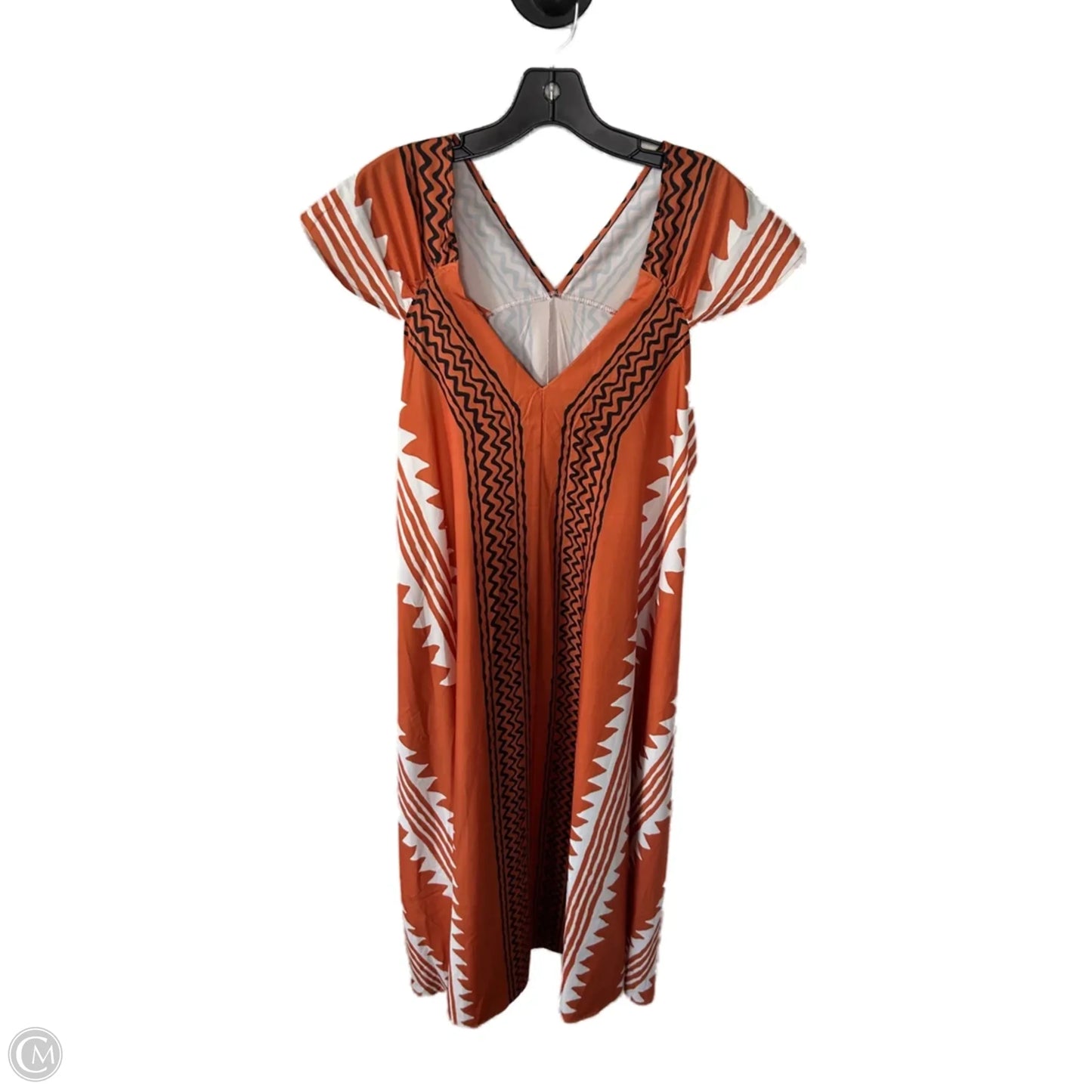 Dress Casual Maxi By Easel In Orange & White, Size: L