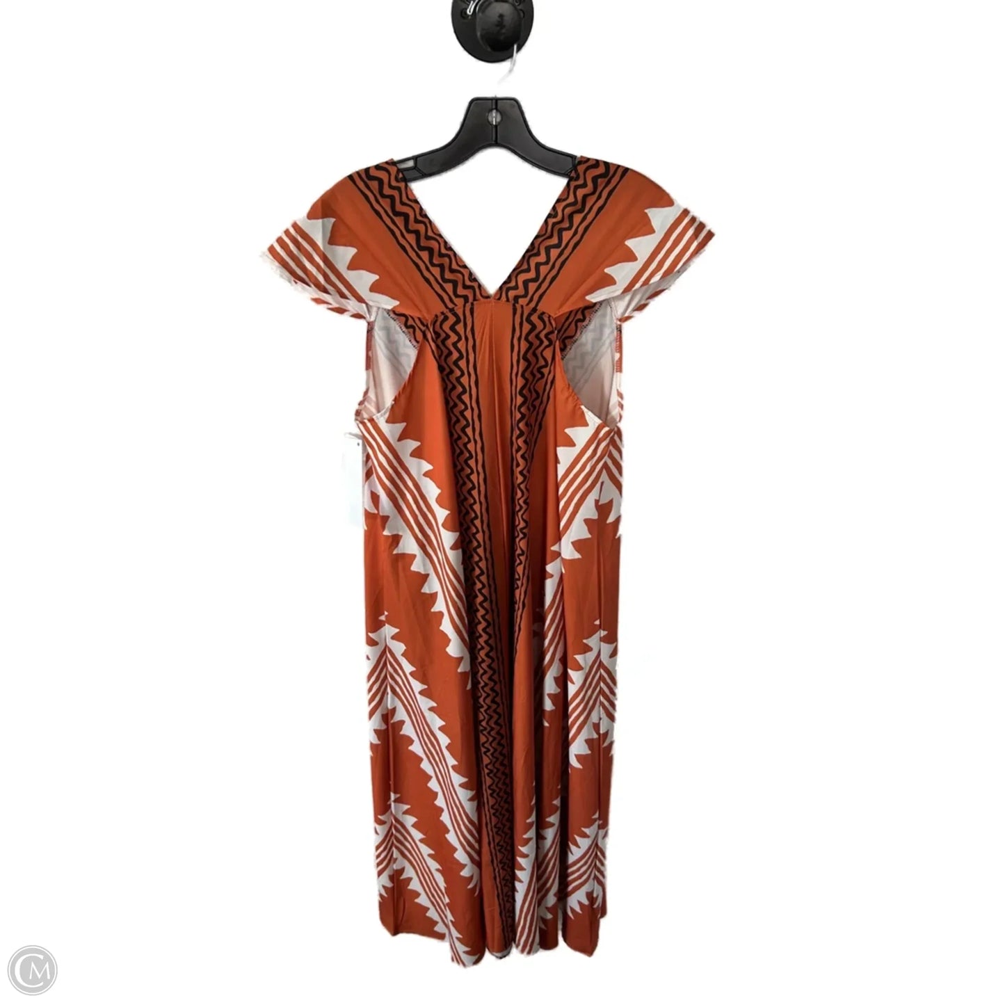 Dress Casual Maxi By Easel In Orange & White, Size: L