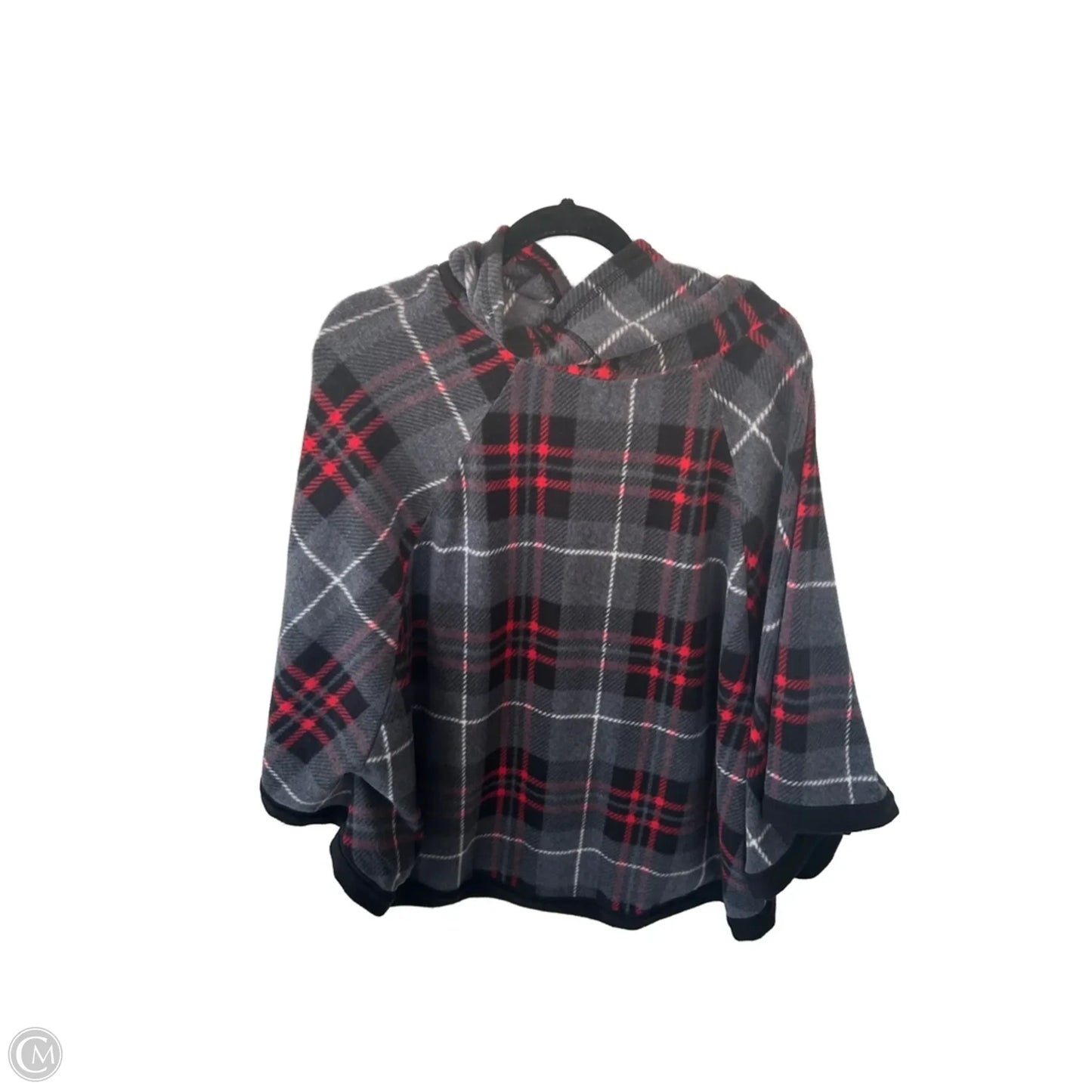 Poncho By Cuddl Duds In Grey & Red, Size: L