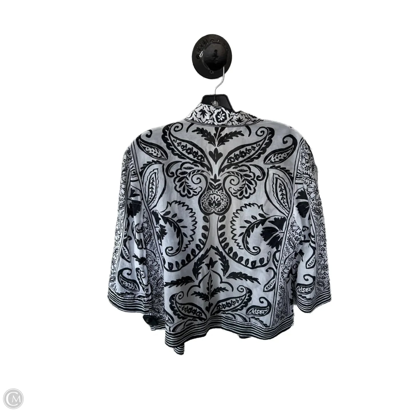 Kimono By Chicos In Black & White, Size: M