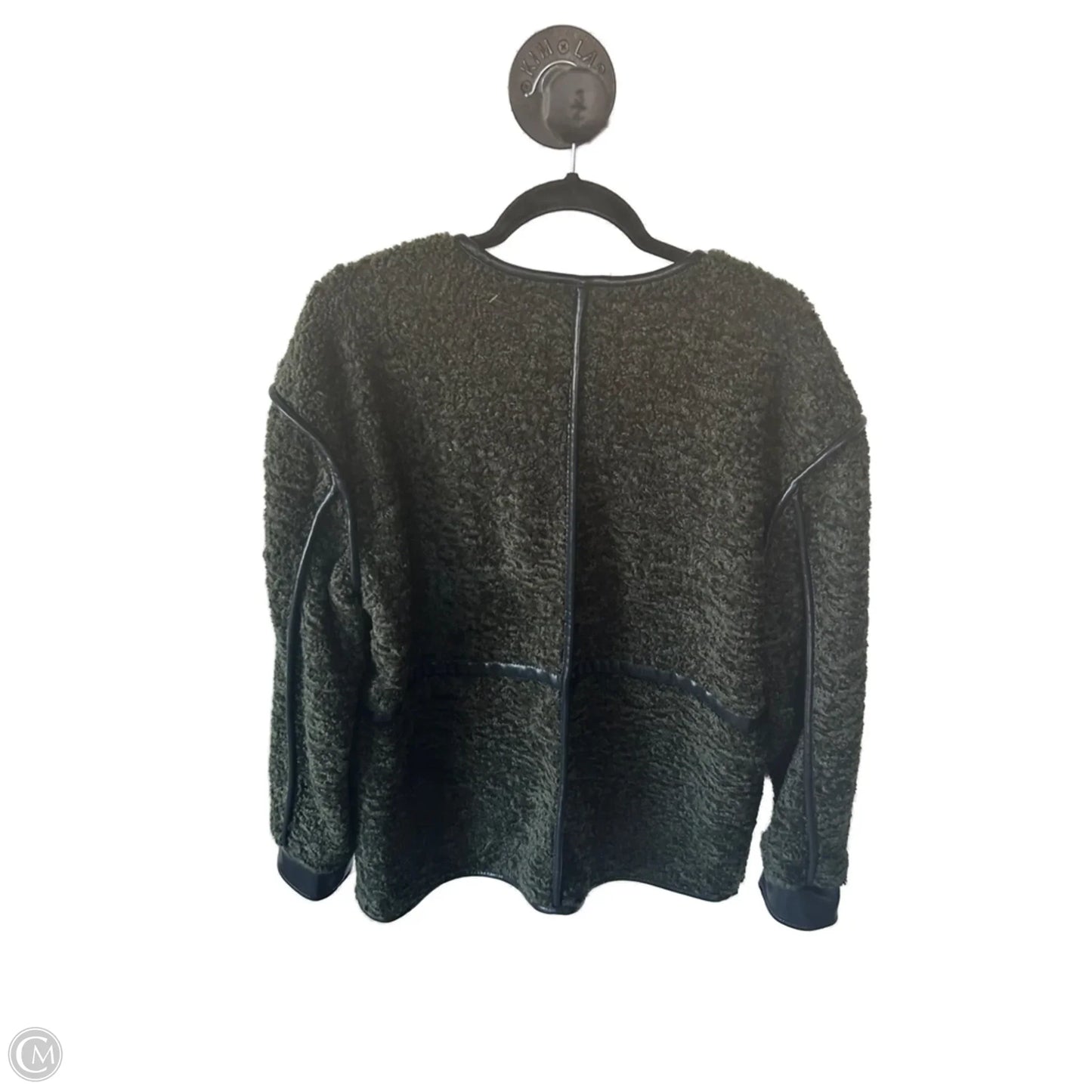 Coat Faux Fur & Sherpa By 7 For All Mankind In Black & Green, Size: L