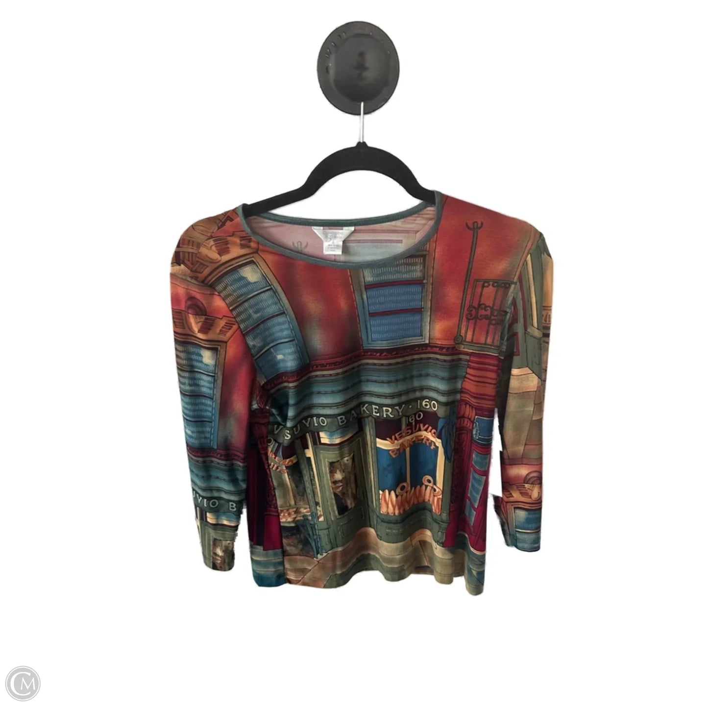 Top 3/4 Sleeve By Christopher And Banks In Green & Red, Size: S