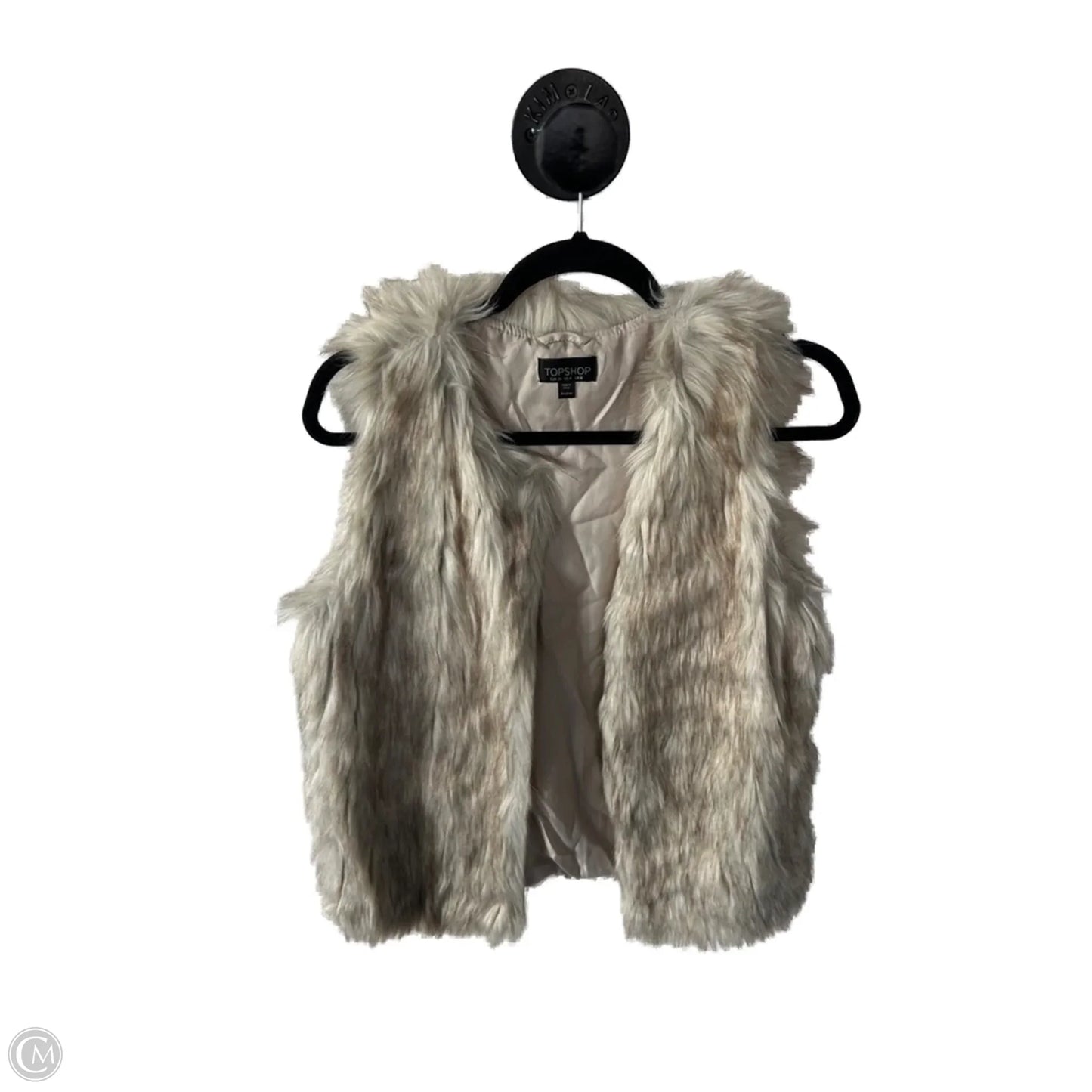 Vest Faux Fur & Sherpa By Top Shop In Cream & Tan, Size: S