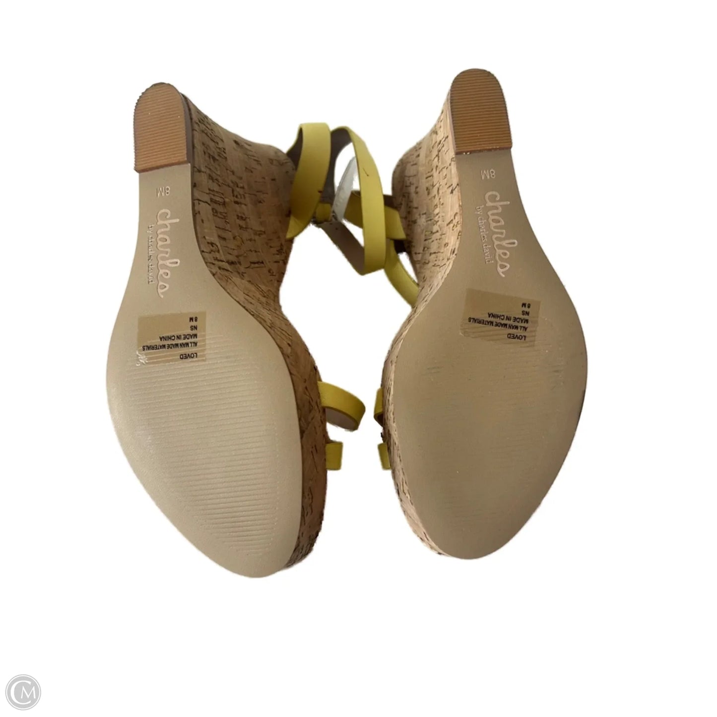 Sandals Heels Wedge By Charles By Charles David In Yellow, Size: 8