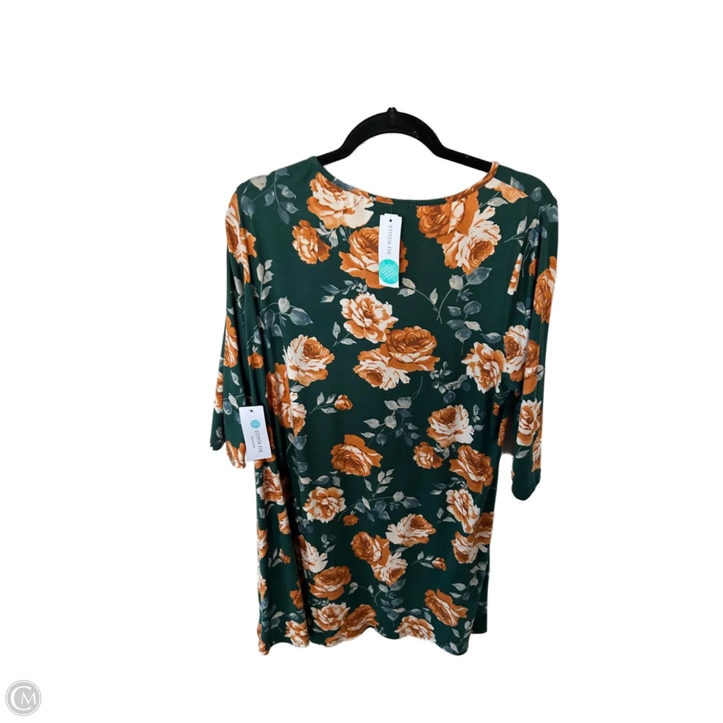 Dress Casual Short By Clothes Mentor In Green & Orange, Size: 2x