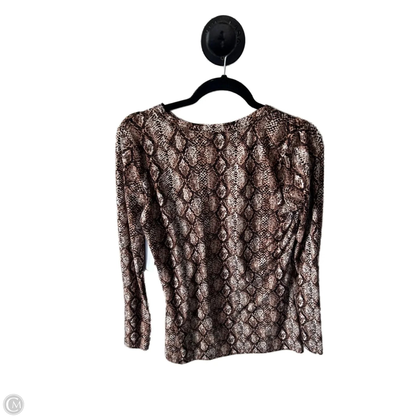 Top Long Sleeve By Zenana Outfitters In Snakeskin Print, Size: M