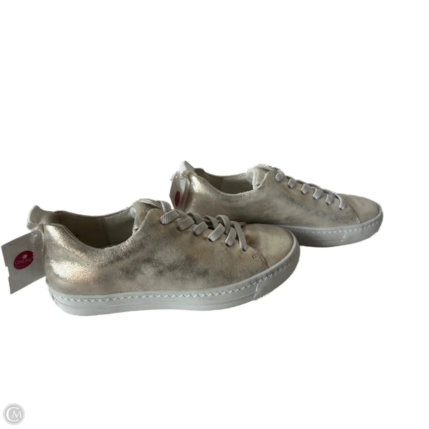 Shoes Sneakers By Paul Green In Gold & White, Size: 7