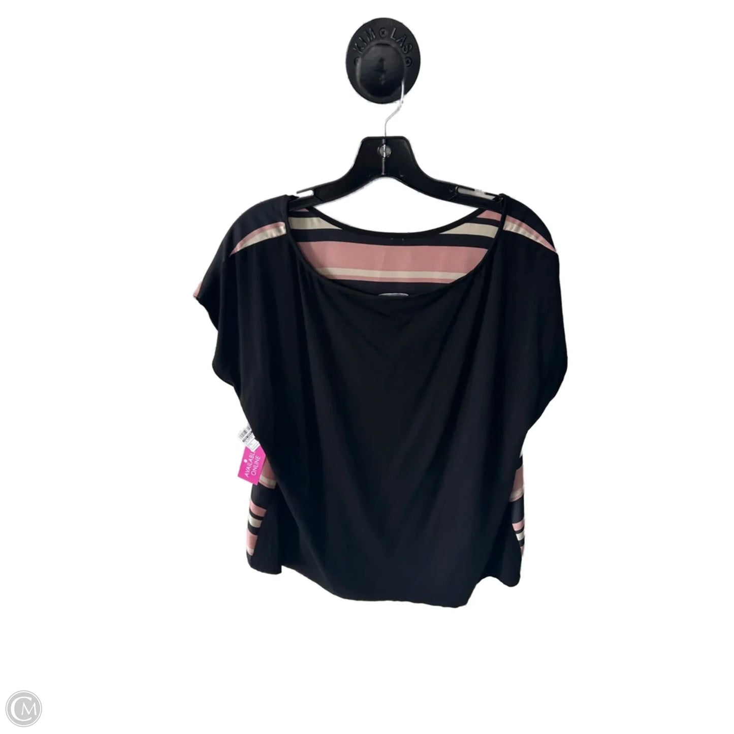Top Sleeveless By Vince Camuto In Black & Pink, Size: L