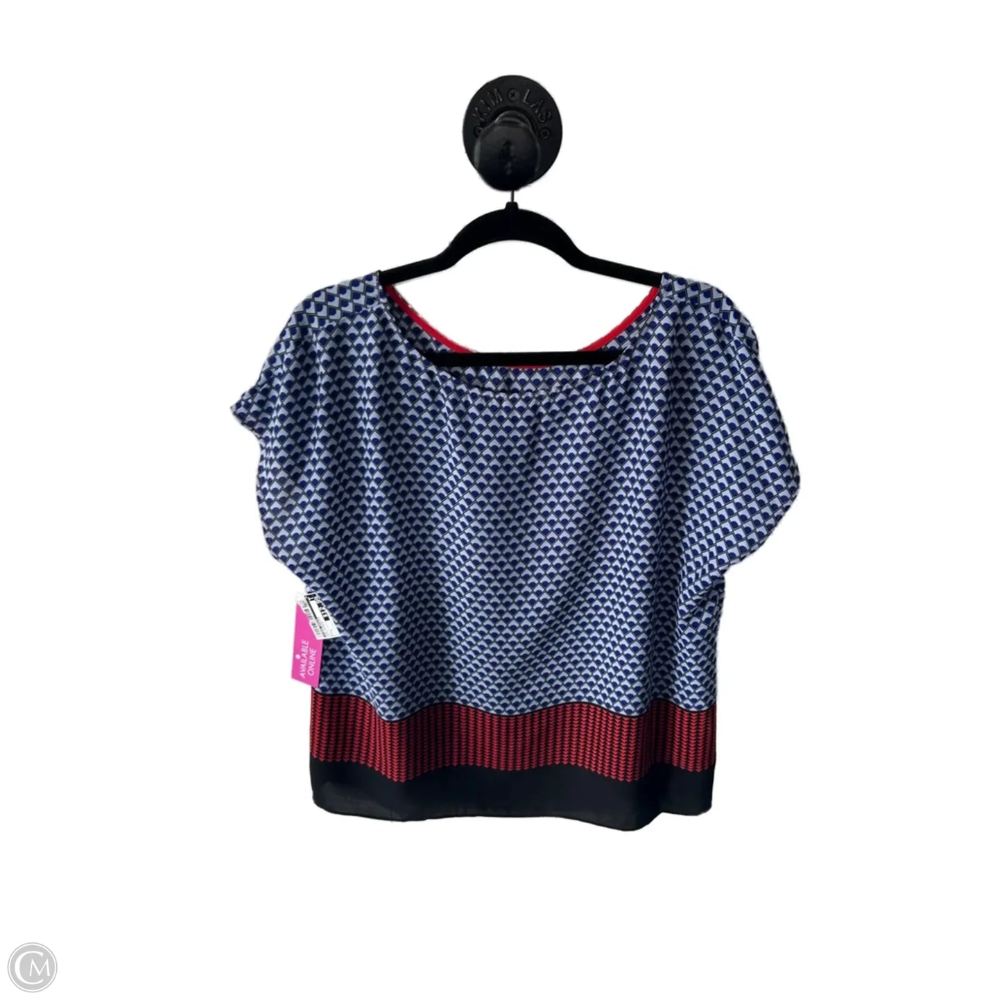 Top Sleeveless By Vince Camuto In Black & Blue, Size: L