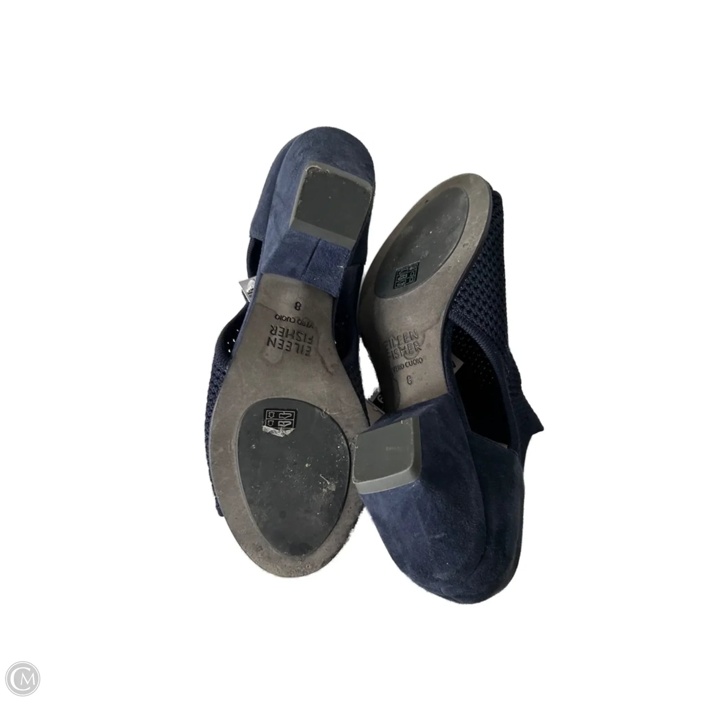 Sandals Heels Block By Eileen Fisher In Navy, Size: 8