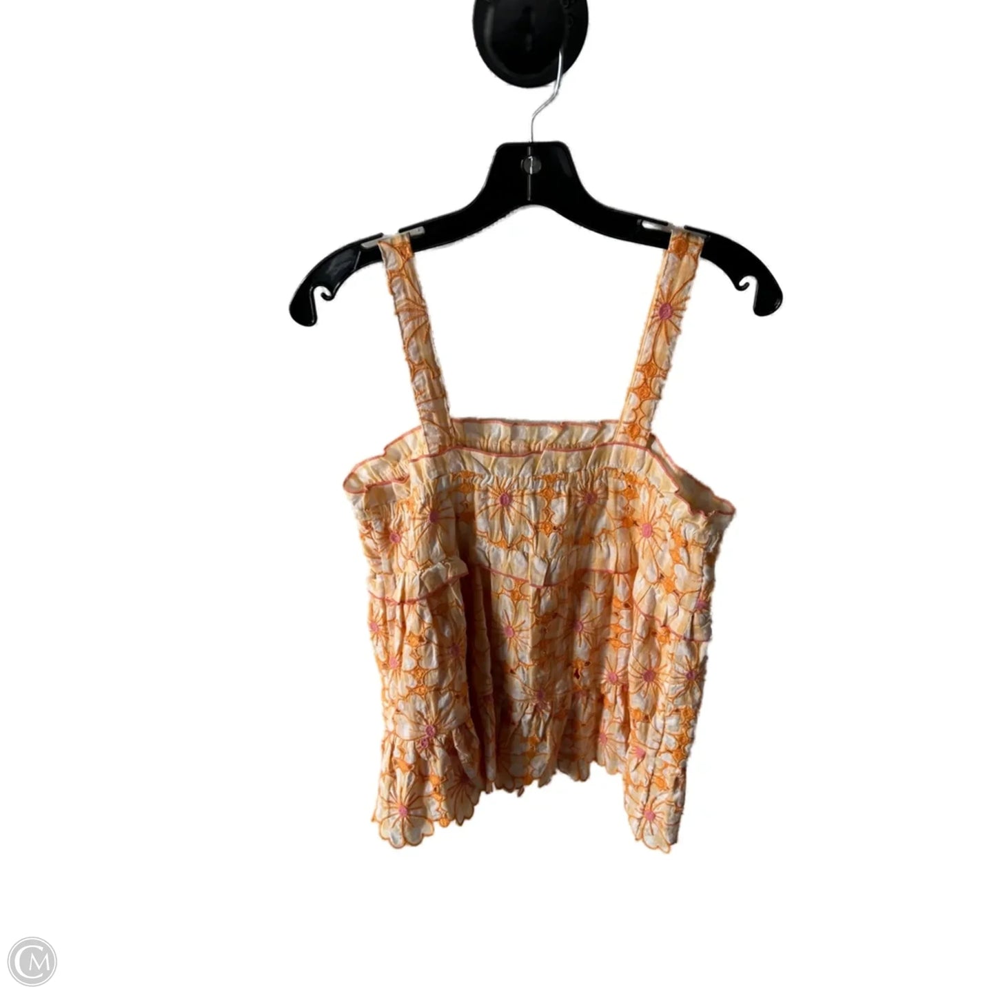 Top Sleeveless By Anthropologie In Orange & Pink, Size: S