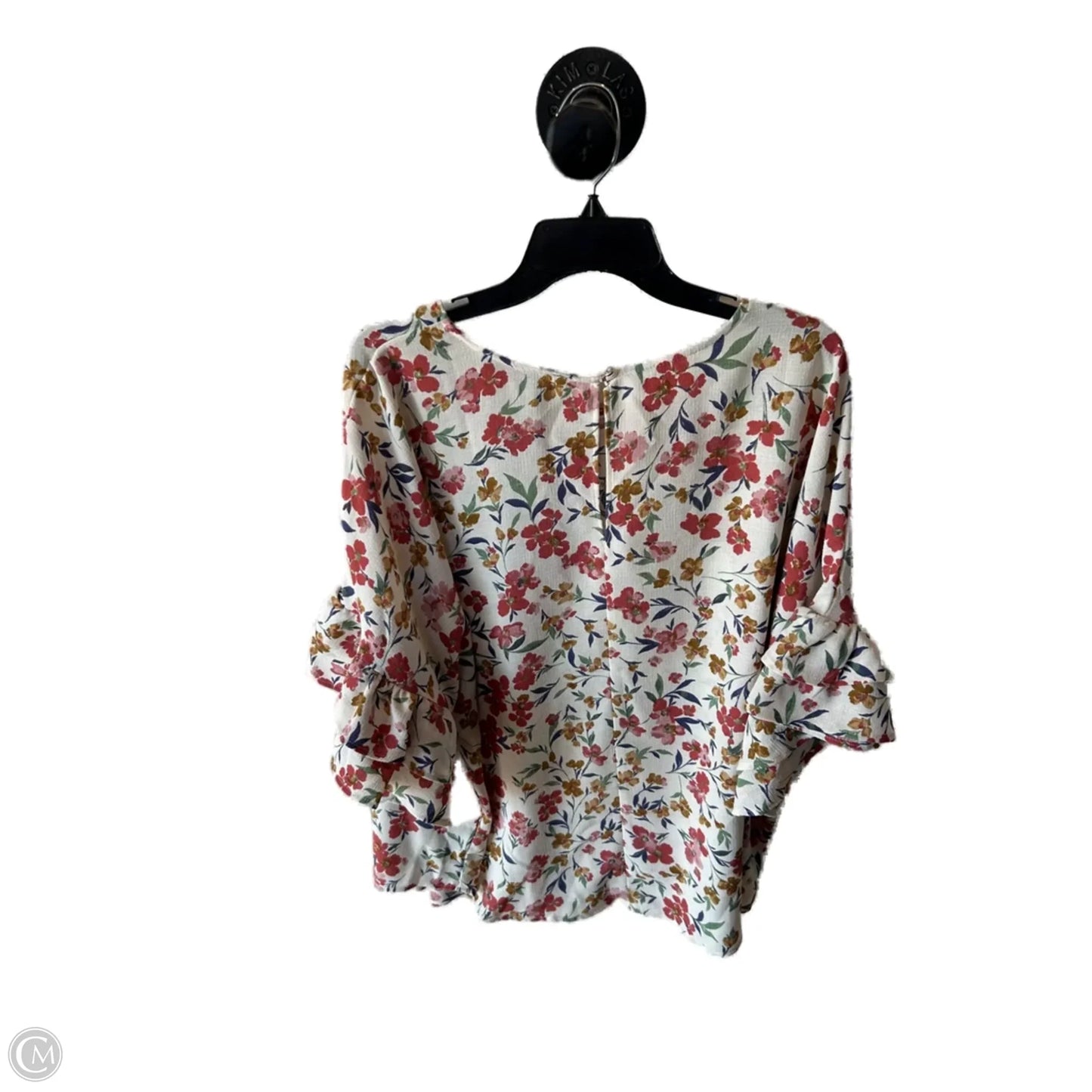 Top Short Sleeve By Clothes Mentor In Pink & White, Size: 2x