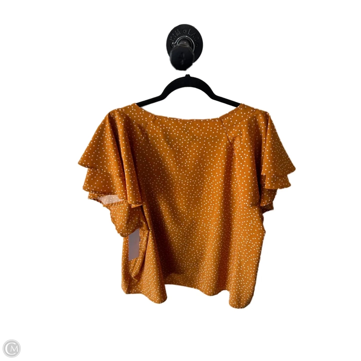 Top Short Sleeve By Shein In Gold & White, Size: 2x