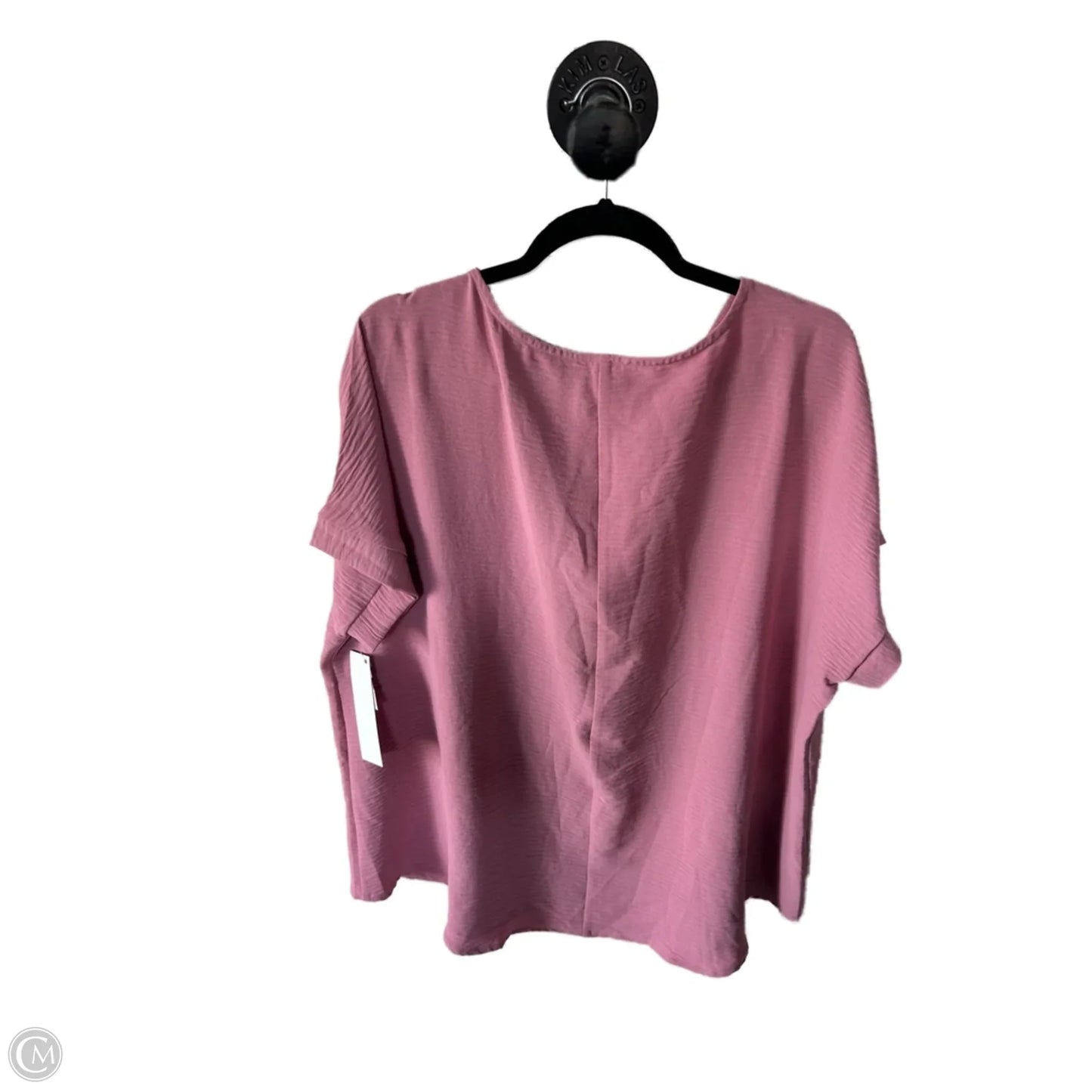 Top Short Sleeve By Zenana In Pink, Size: 2x