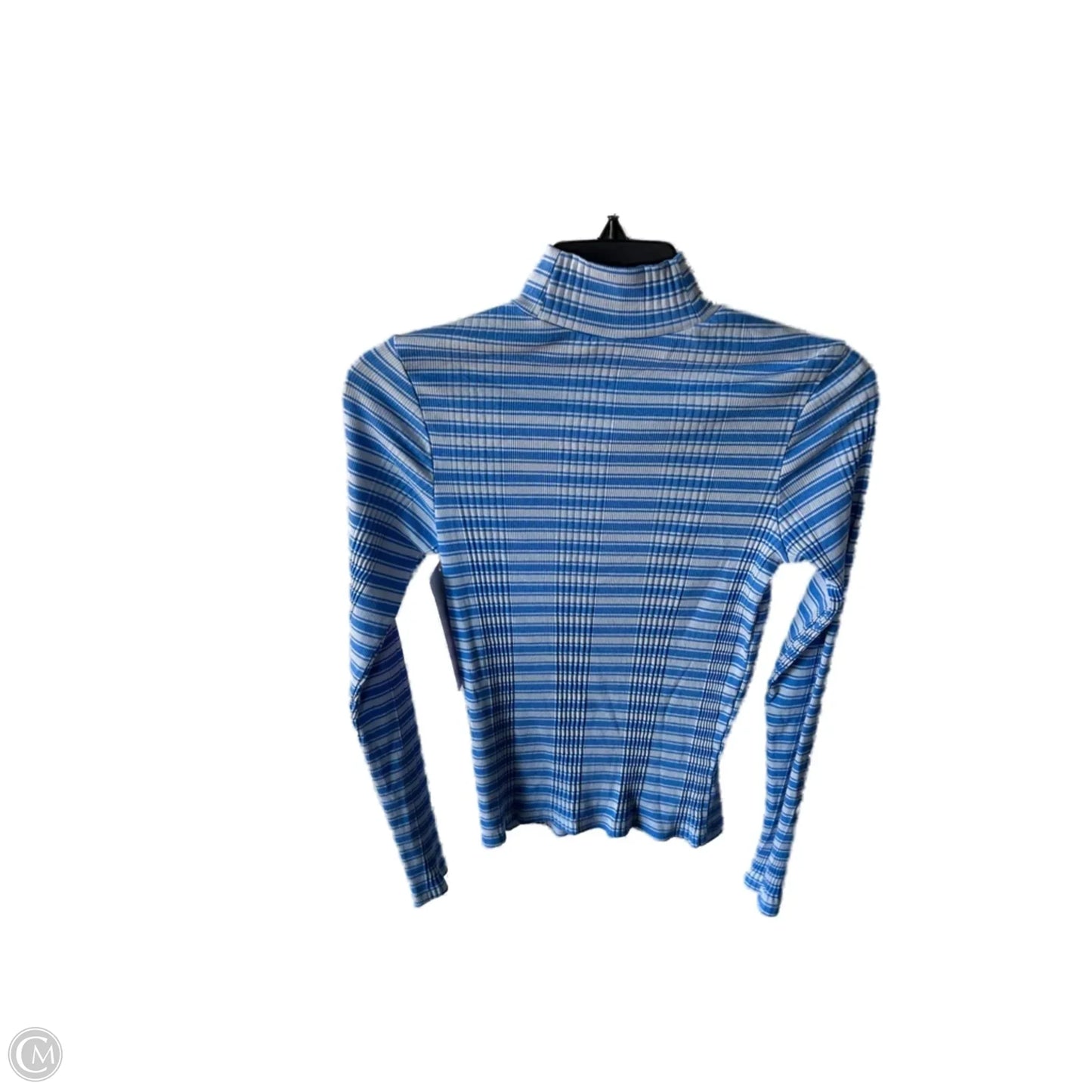 Top Long Sleeve Basic By Pink In Blue & Grey, Size: S