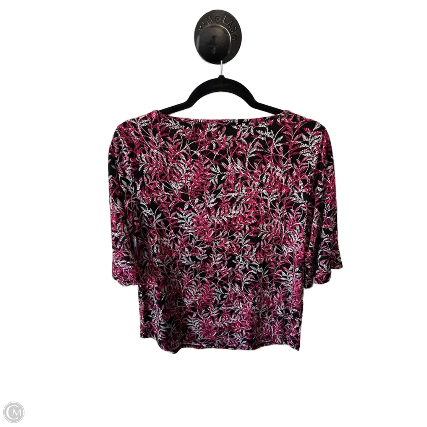 Top Short Sleeve By Roz And Ali In Black & Pink, Size: S