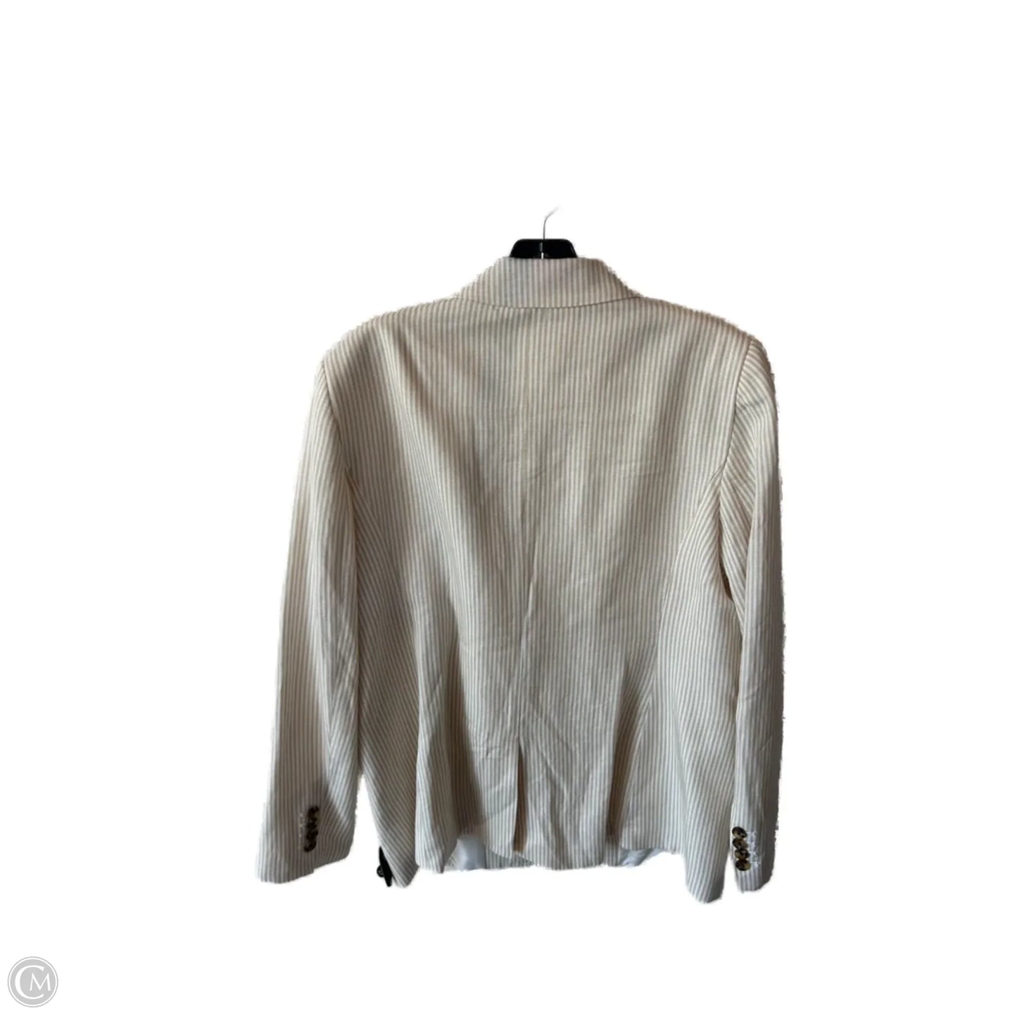 Blazer By Ann Taylor In Tan & White, Size: L