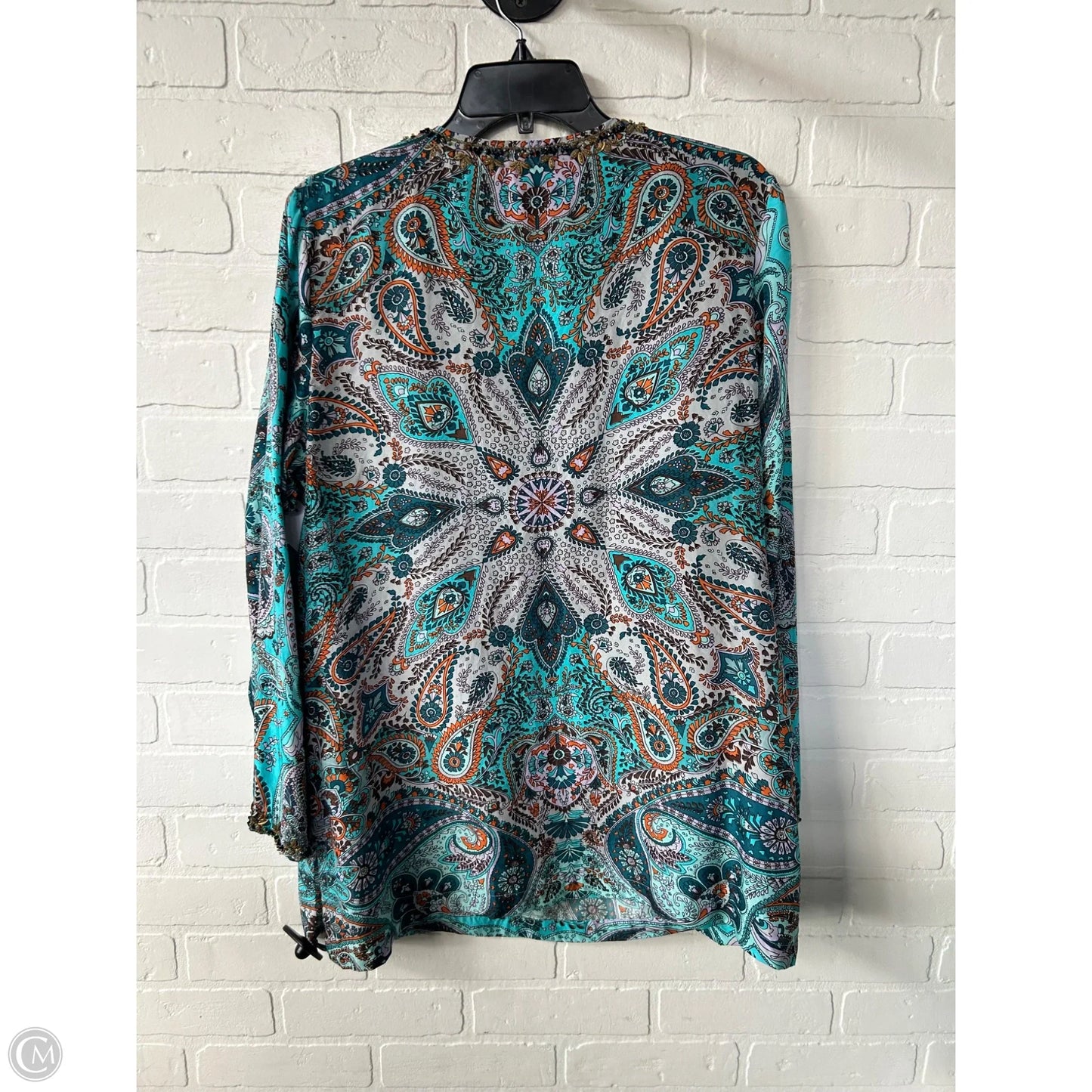 Top Long Sleeve By Sundance In Blue & Orange, Size: L