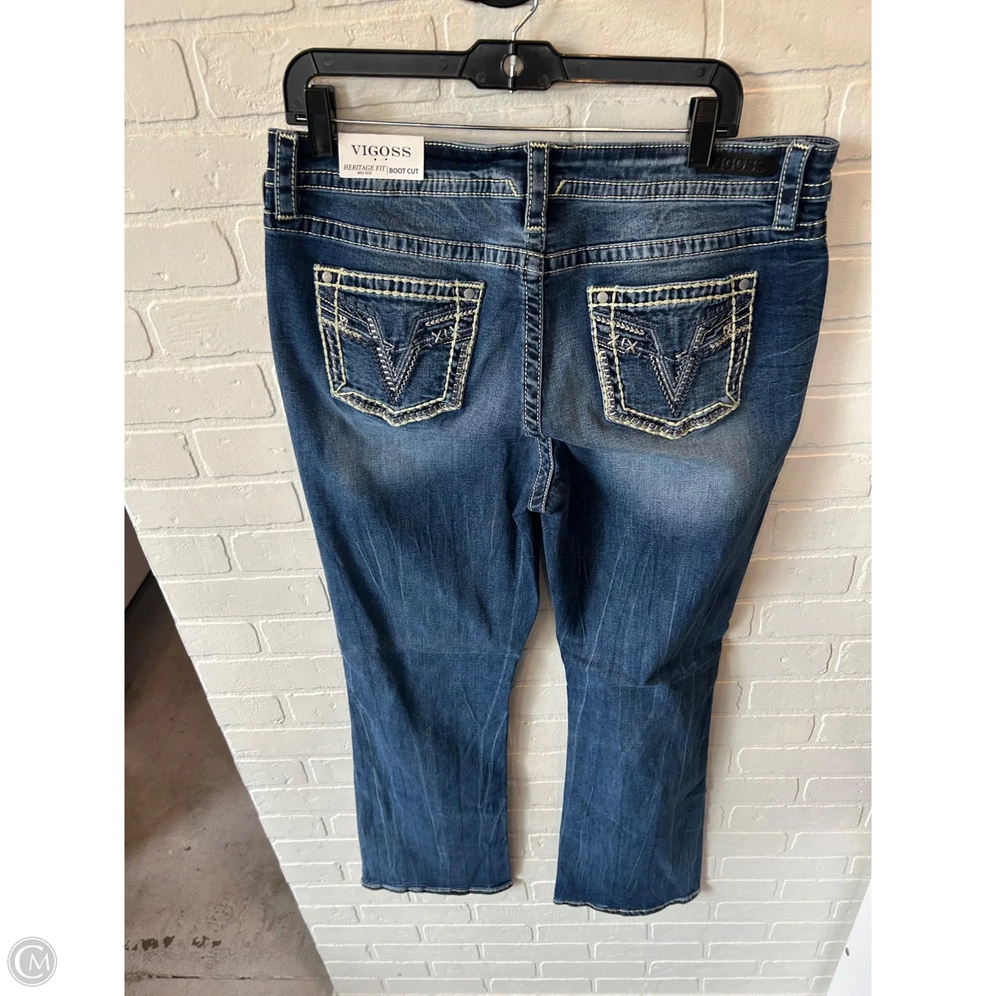 Jeans Boot Cut By Vigoss In Blue Denim, Size: 16l