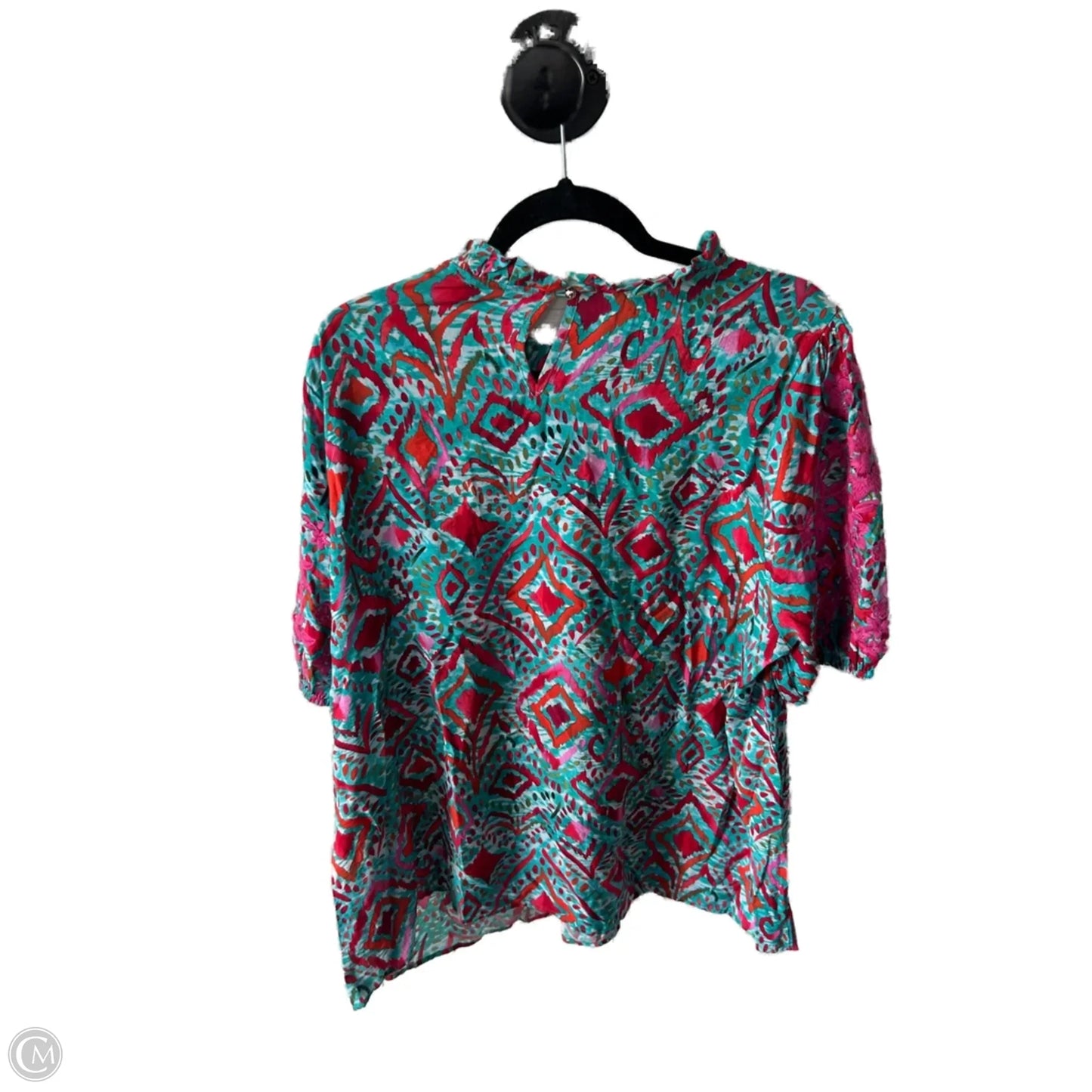 Top Short Sleeve By Savanna Jane In Blue & Pink, Size: 1x