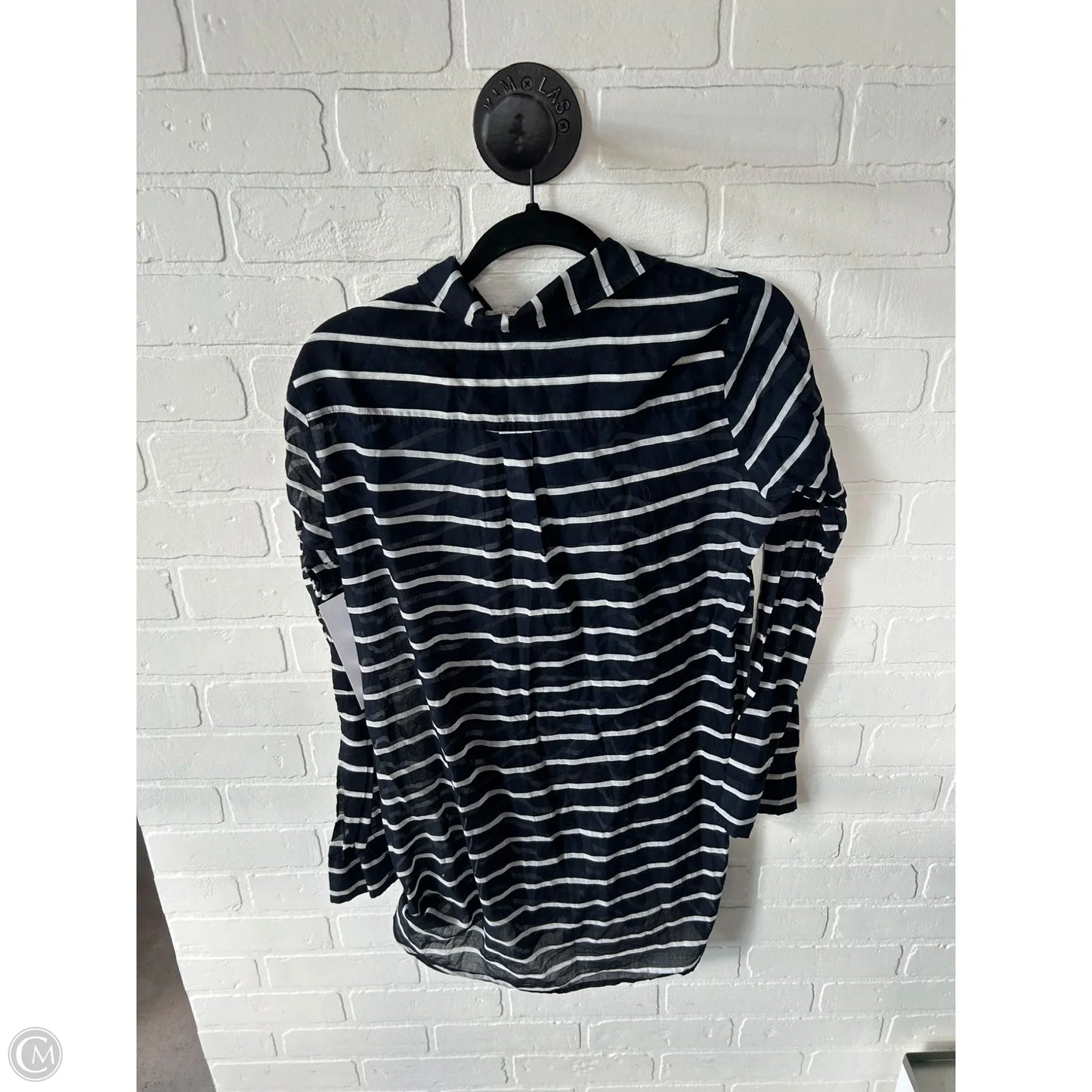 Tunic Long Sleeve By J. Crew In Blue & White, Size: S