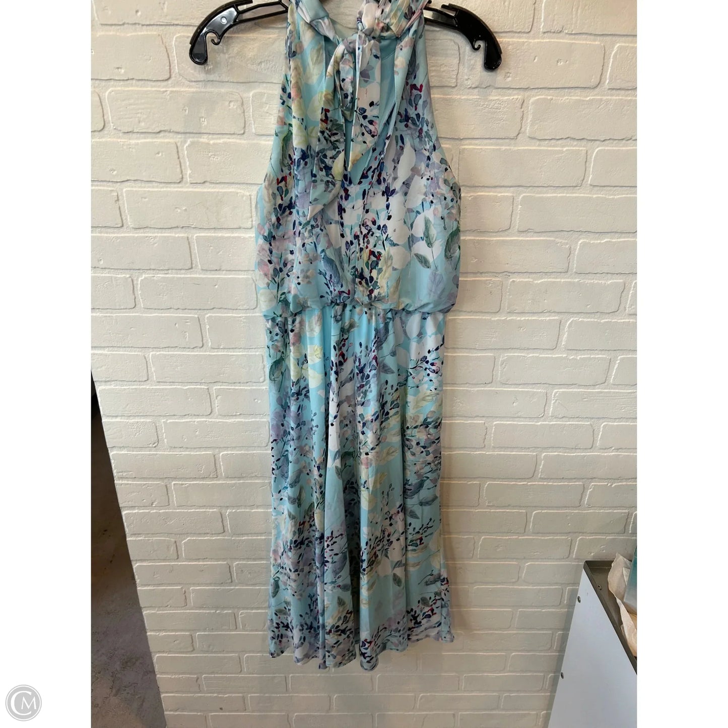 Dress Casual Midi By Adrianna Papell In Blue & White, Size: Xs
