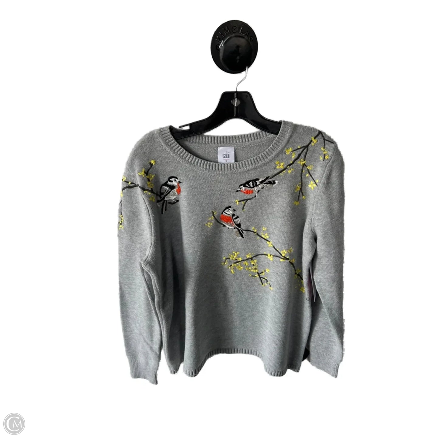 Sweater By Cabi In Grey & Yellow, Size: S