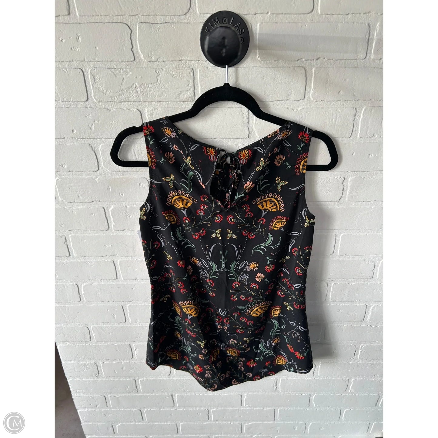 Top Sleeveless By Cabi In Black & Gold, Size: Xs