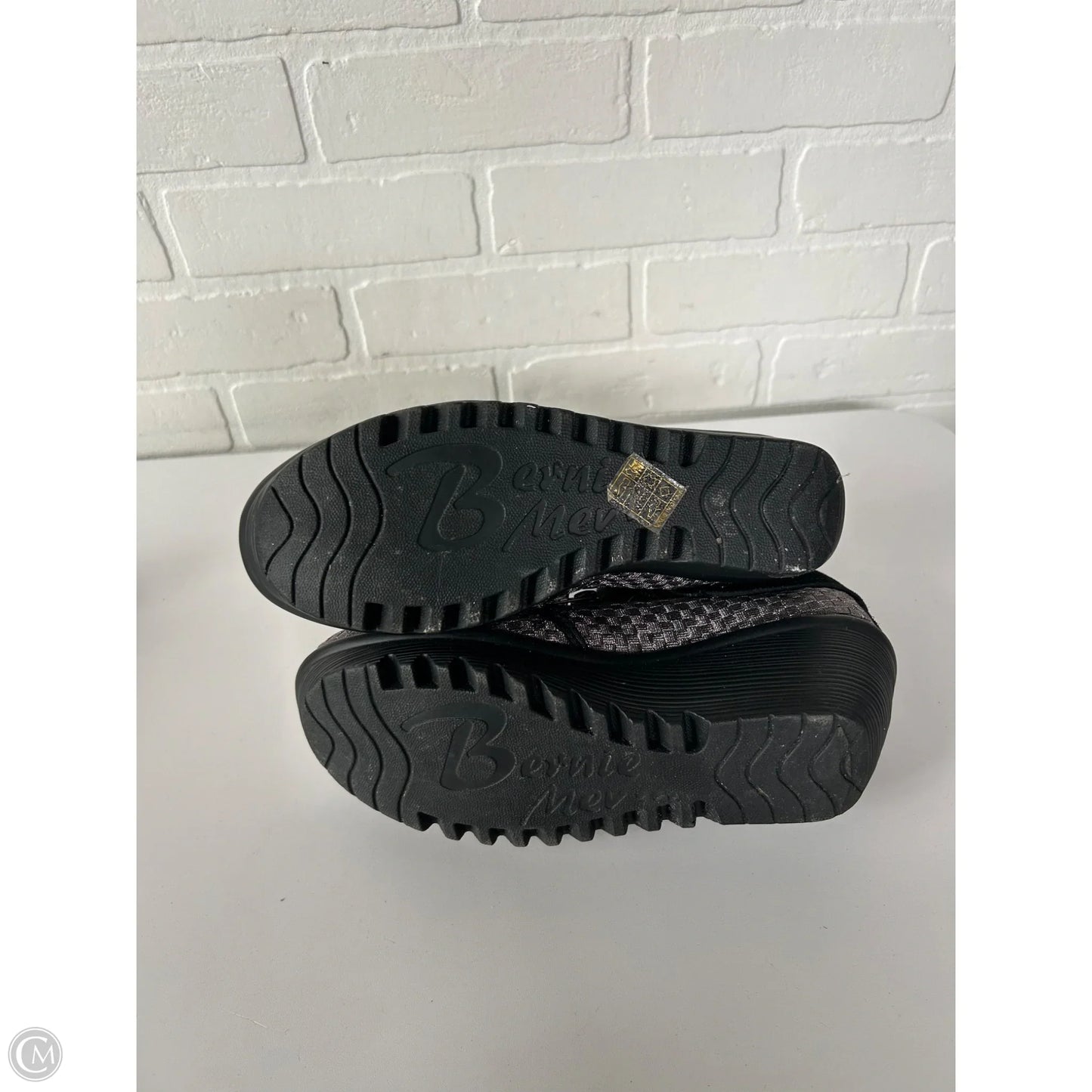 Boots Ankle Heels By Bernie Mev In Black & Silver, Size: 9.5