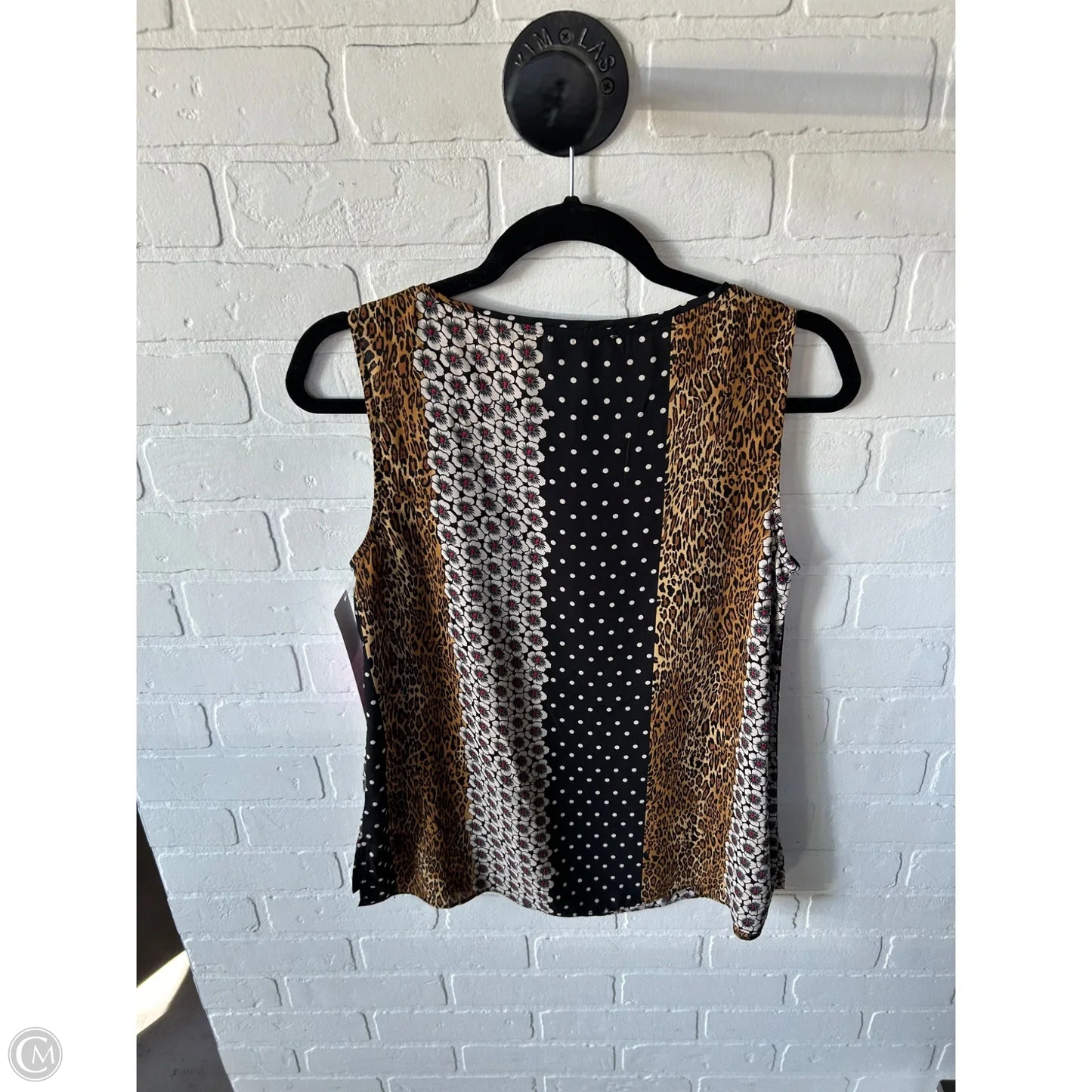 Top Sleeveless By Carmen By Carmen Marc Valvo In Black & Brown, Size: S
