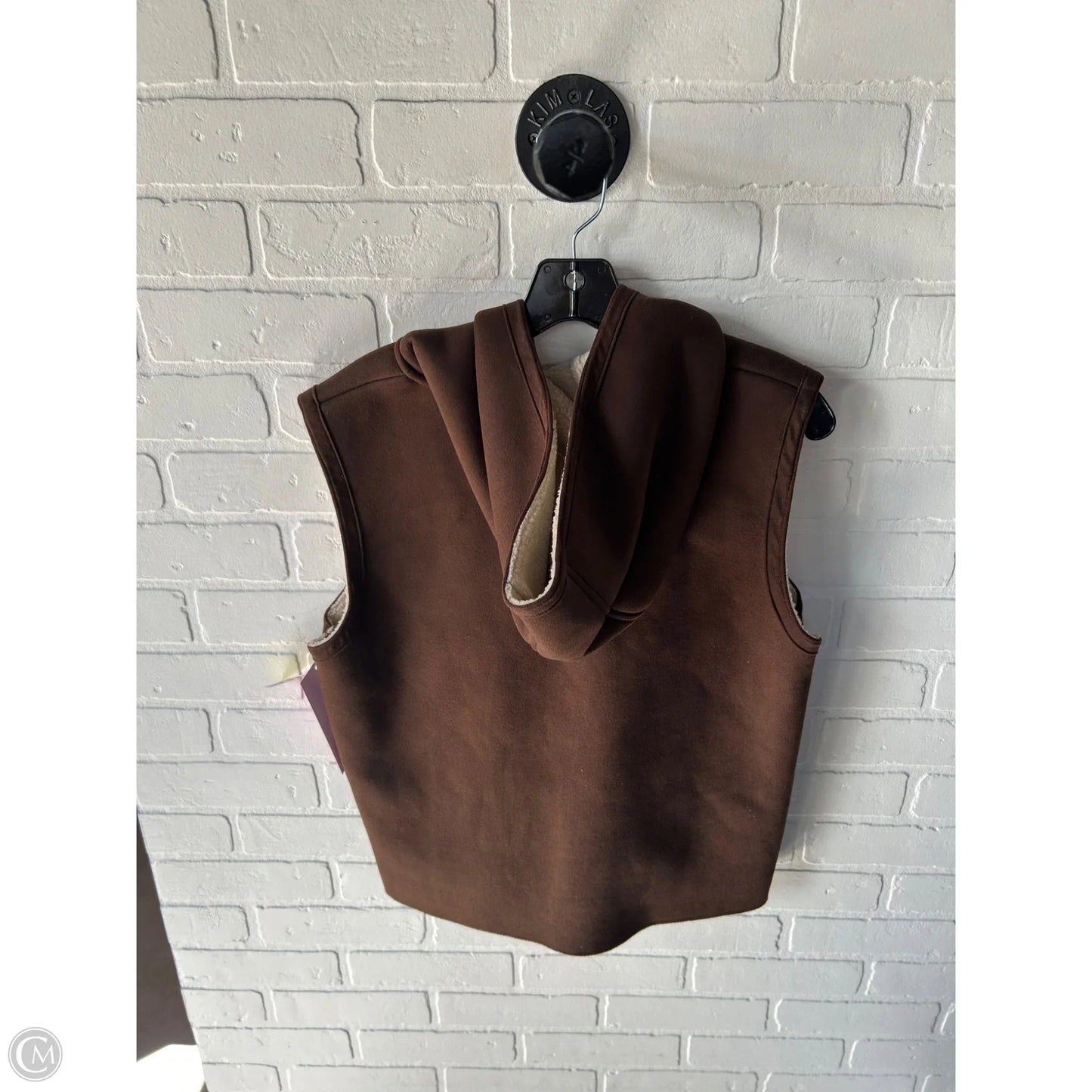 Vest Fleece By Jones New York In Brown & Cream, Size: Xl