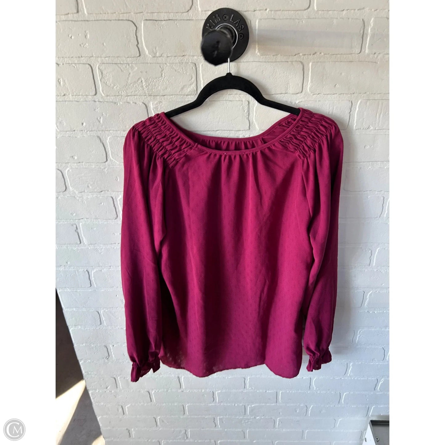 Top Long Sleeve By Jessica Simpson In Red, Size: S