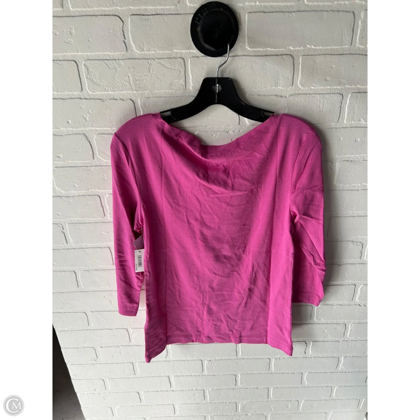 Top 3/4 Sleeve Basic By Amazon Essentials In Pink, Size: L