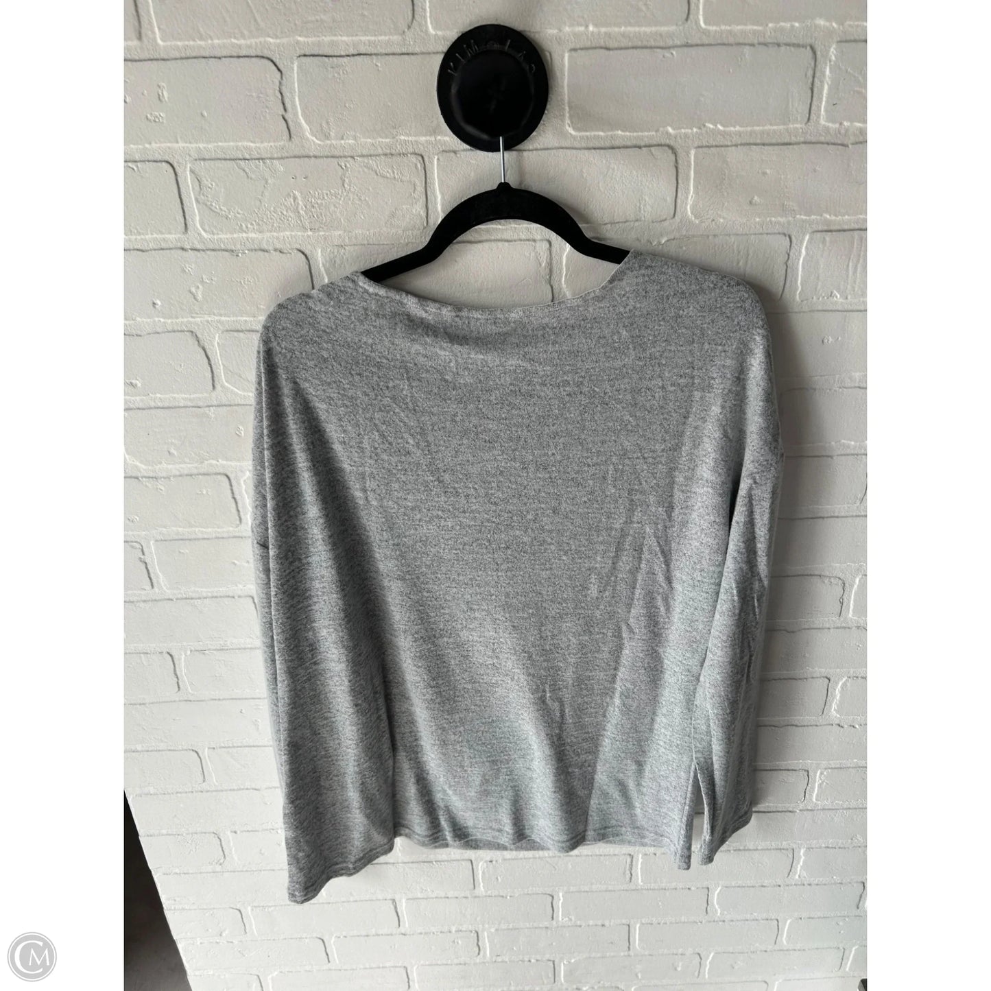 Top Long Sleeve By Cme In Grey, Size: L