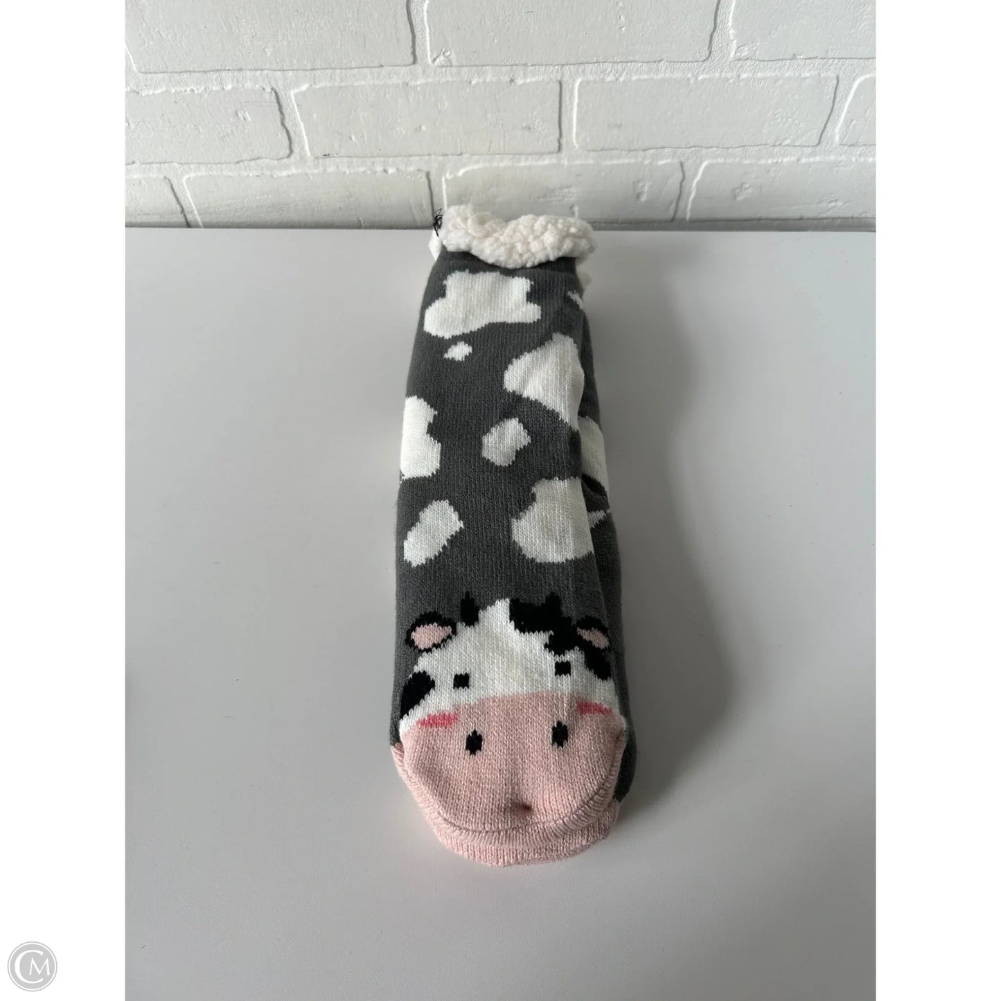 Socks By Clothes Mentor In Grey & White, Size: Osfm